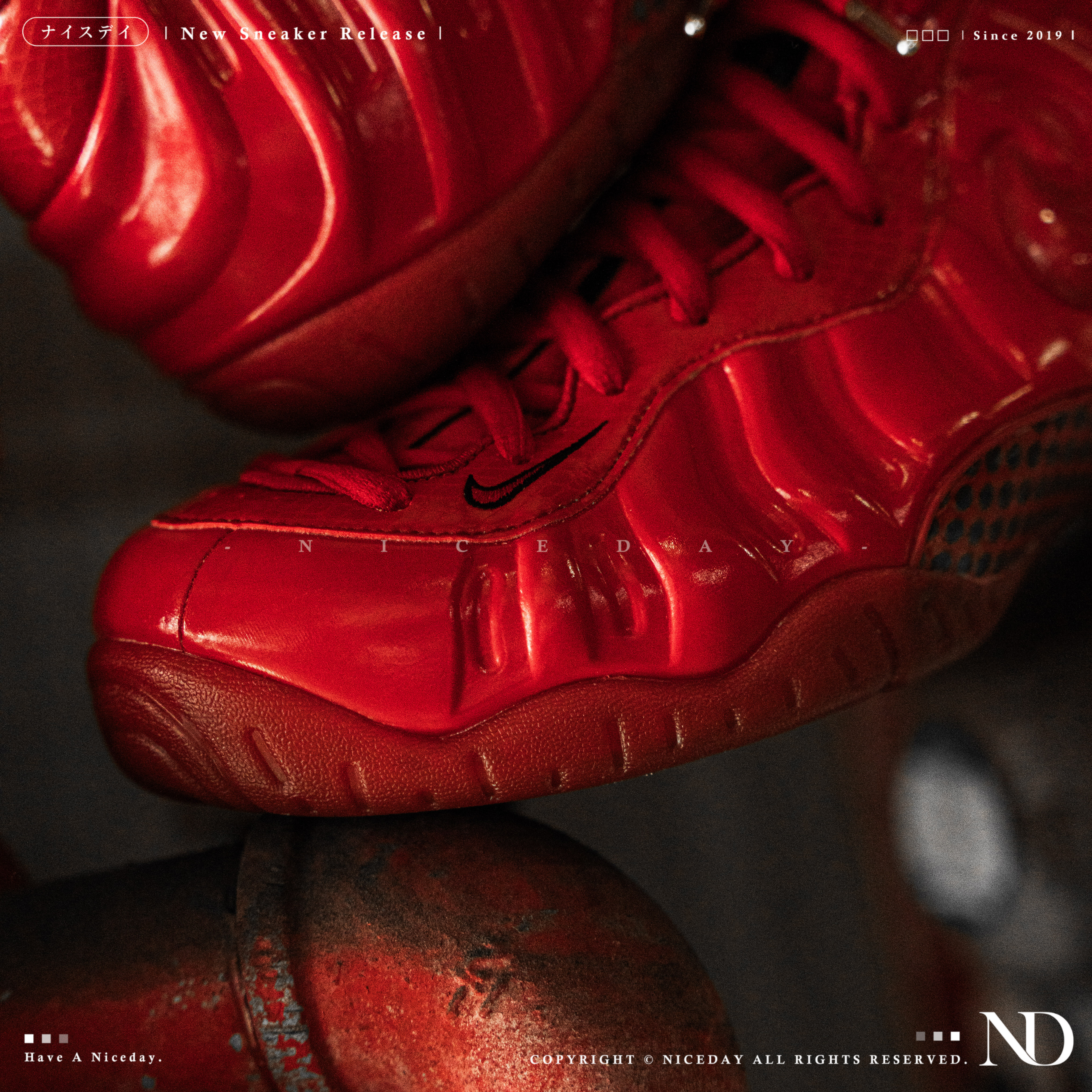 NICEDAY 現貨 Nike Foamposite Pro Bred 紅 黑紅 太空鞋 紅色 機甲 HF0794-600