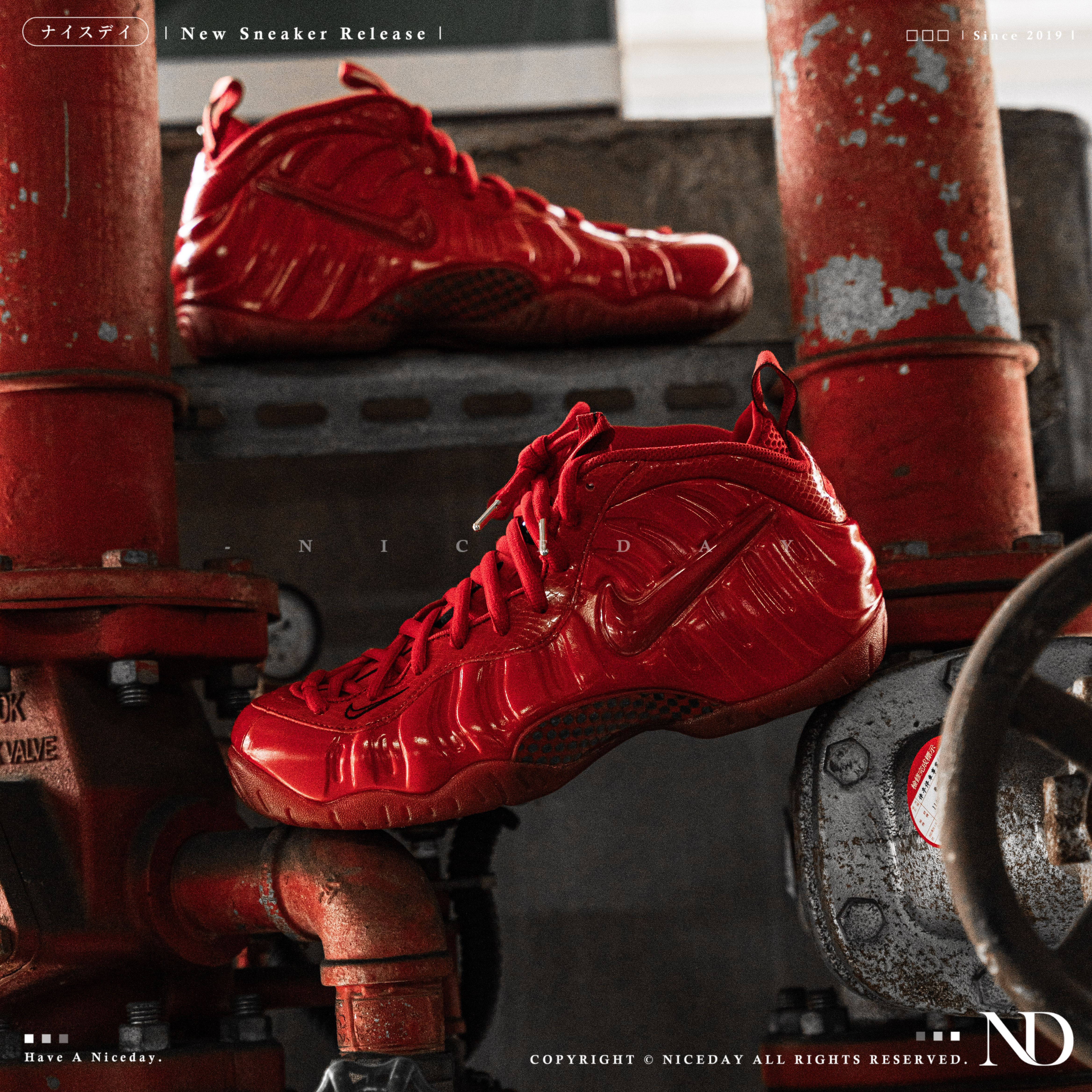 NICEDAY 現貨 Nike Foamposite Pro Bred 紅 黑紅 太空鞋 紅色 機甲 HF0794-600