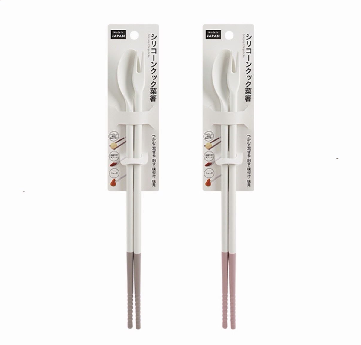 JP 日本製 雙頭多用途矽膠廚房筷子 隨機色 5622 TK260609