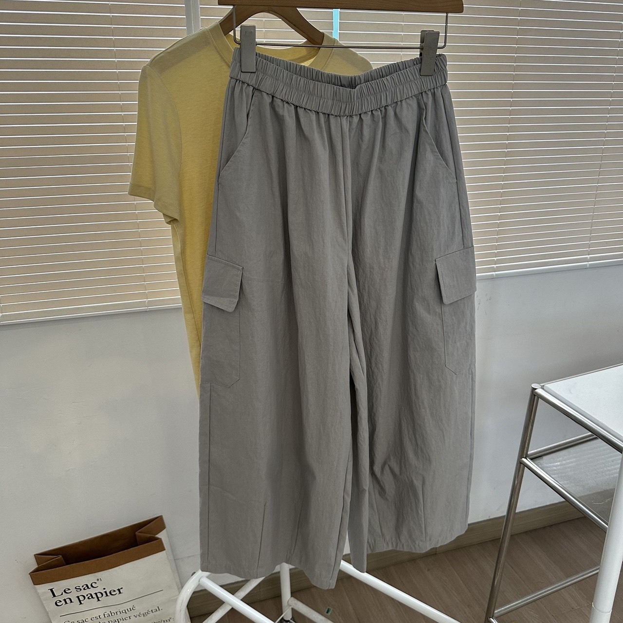 No.2394 大口袋鬆緊工裝褲