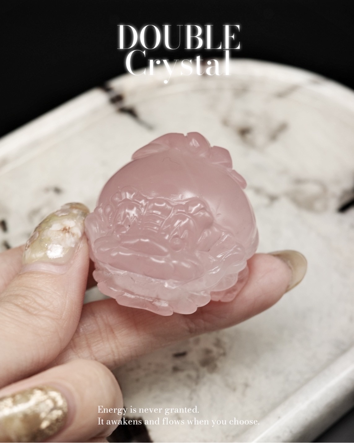 雙色粉晶｜人際桃花｜龍龜