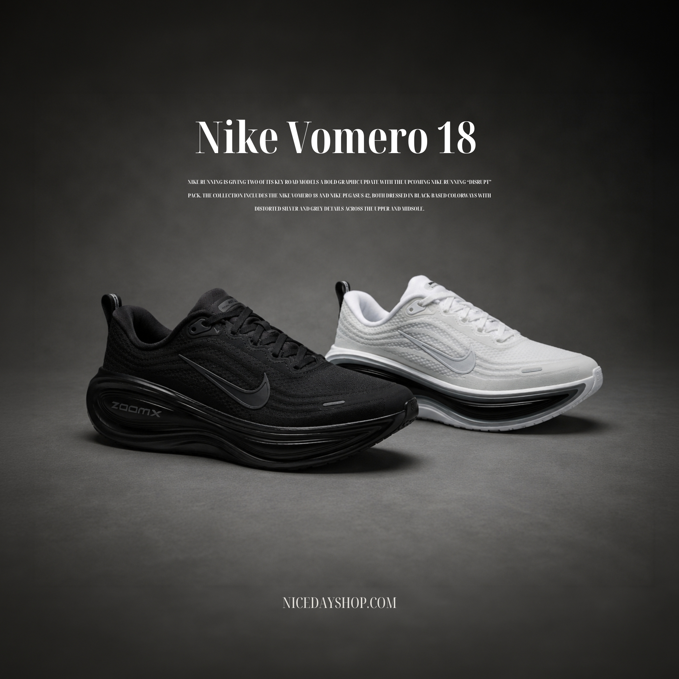 NICEDAY 代購 Nike Vomero Plus 黑白 黑 全黑 慢跑 氣墊 跑步 運動
