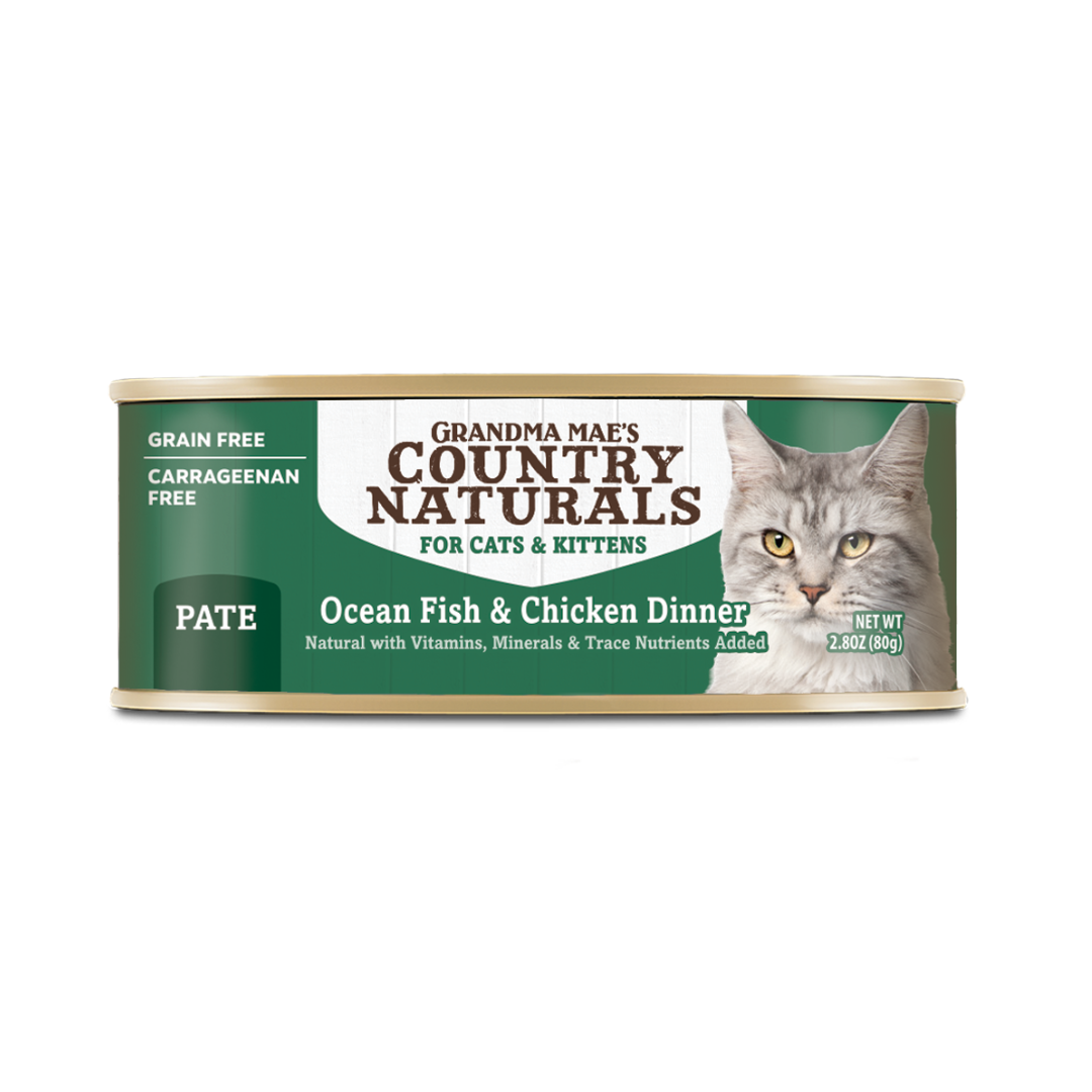 Country Naturals – 無穀物主食肉泥罐 - 海洋鮮魚走地雞配方 Ocean Fish and Chicken Dinner (綠) 80g
