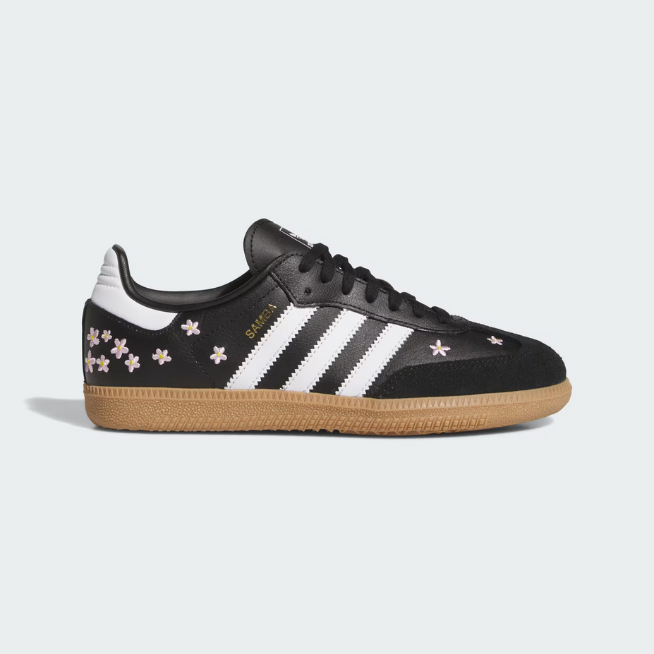 【預訂】ADIDAS ORIGINAL SAMBA 黑皮刺繡小花-GS
