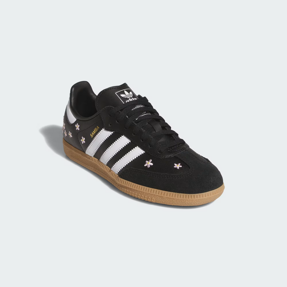 【預訂】ADIDAS ORIGINAL SAMBA 黑皮刺繡小花-GS