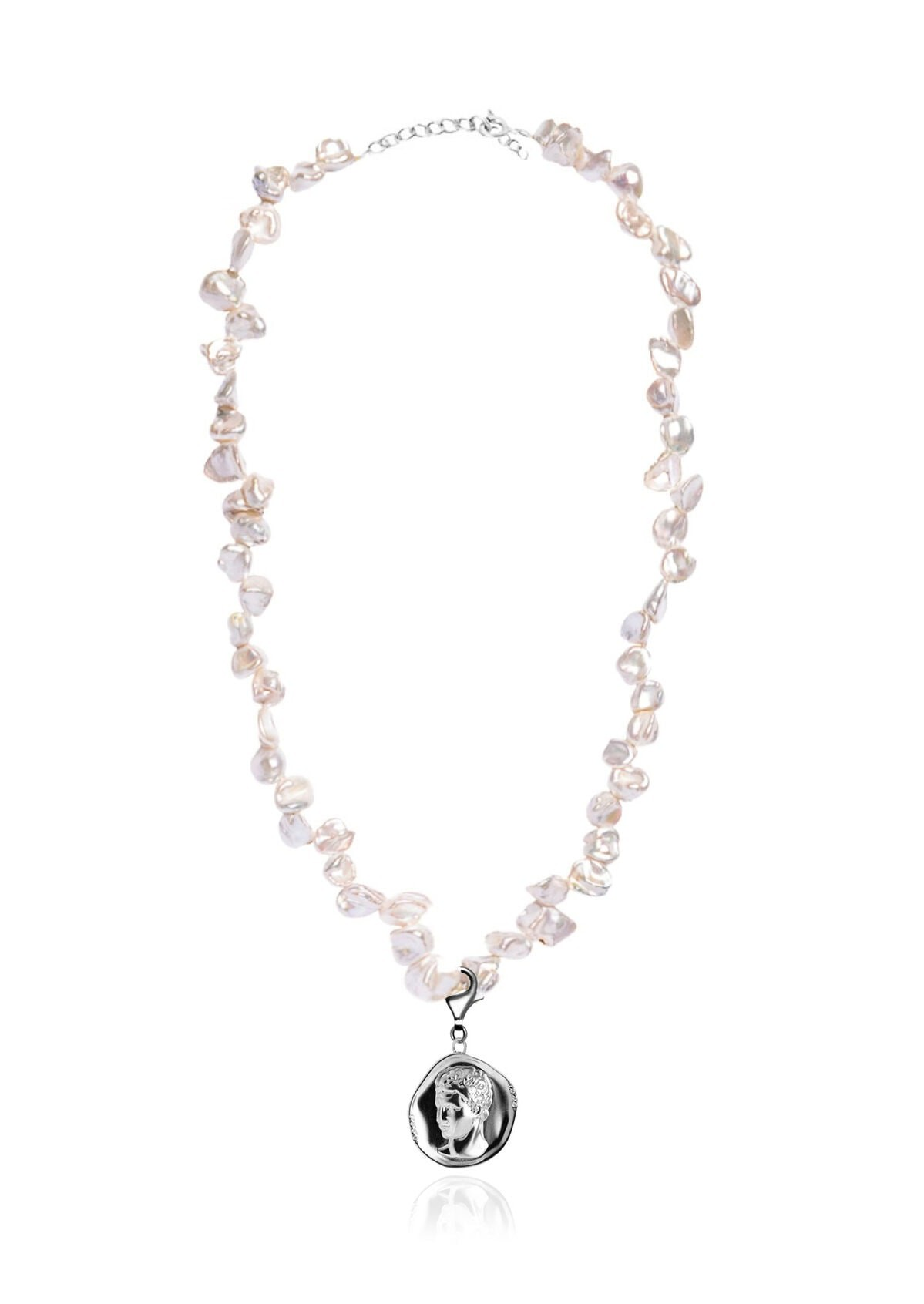 1HM0611-073 [HERMINA ATHENS] Hermis Lustre 夾式花朵珍珠項鍊 #HLCOFPNG/HLCOFPNS (EU)