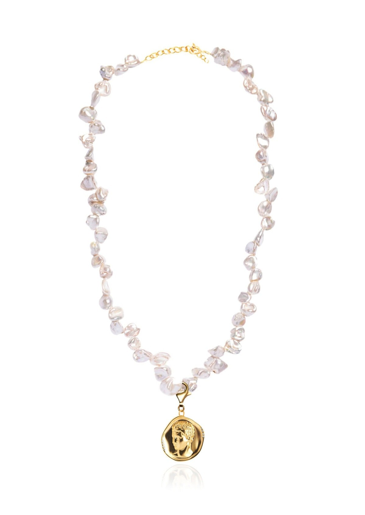 1HM0611-073 [HERMINA ATHENS] Hermis Lustre 夾式花朵珍珠項鍊 #HLCOFPNG/HLCOFPNS (EU)