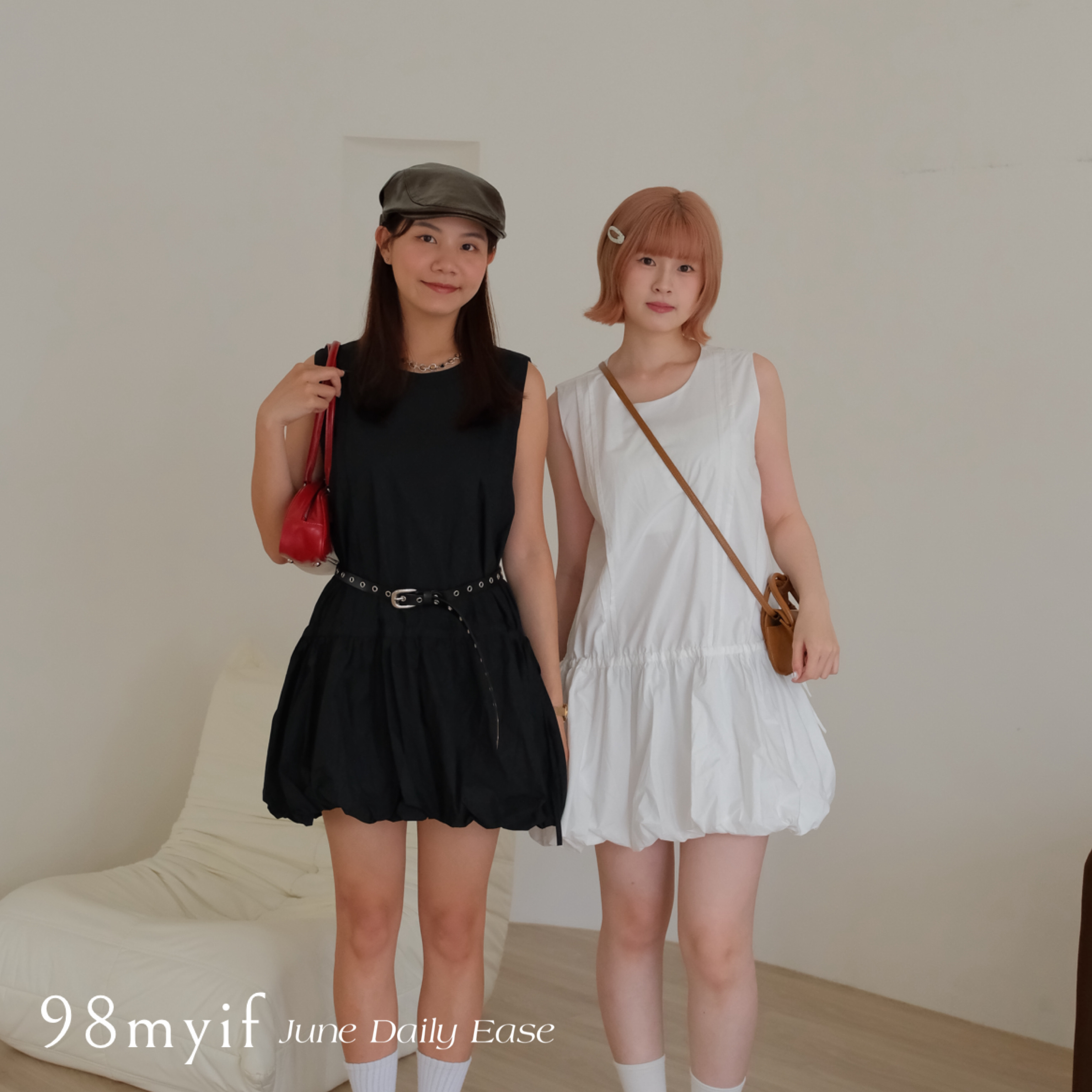 L09 公主荷包澎澎短洋裝 （2colors)