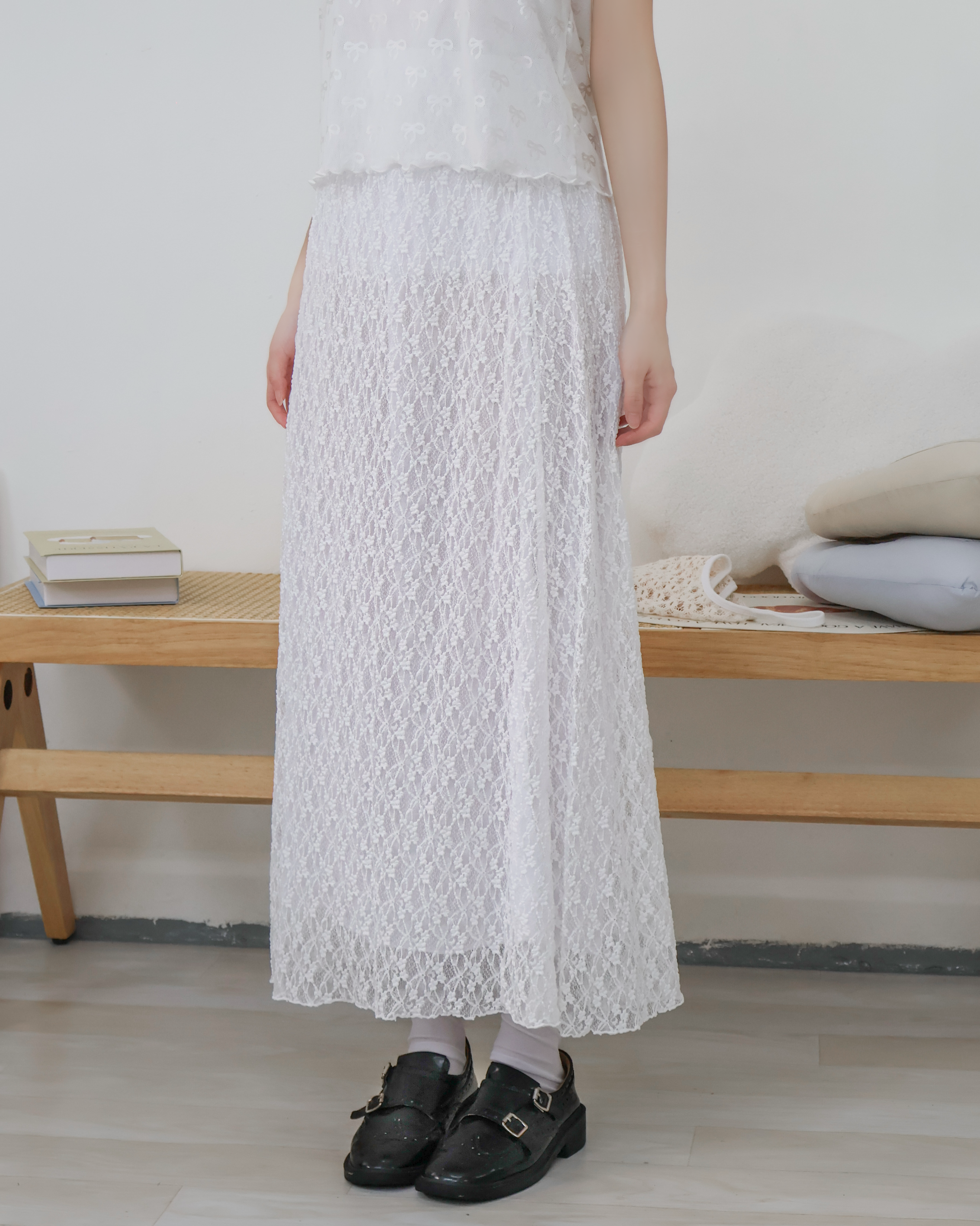 紙片人Get！顯瘦Lace A-cut裙 · 2色入