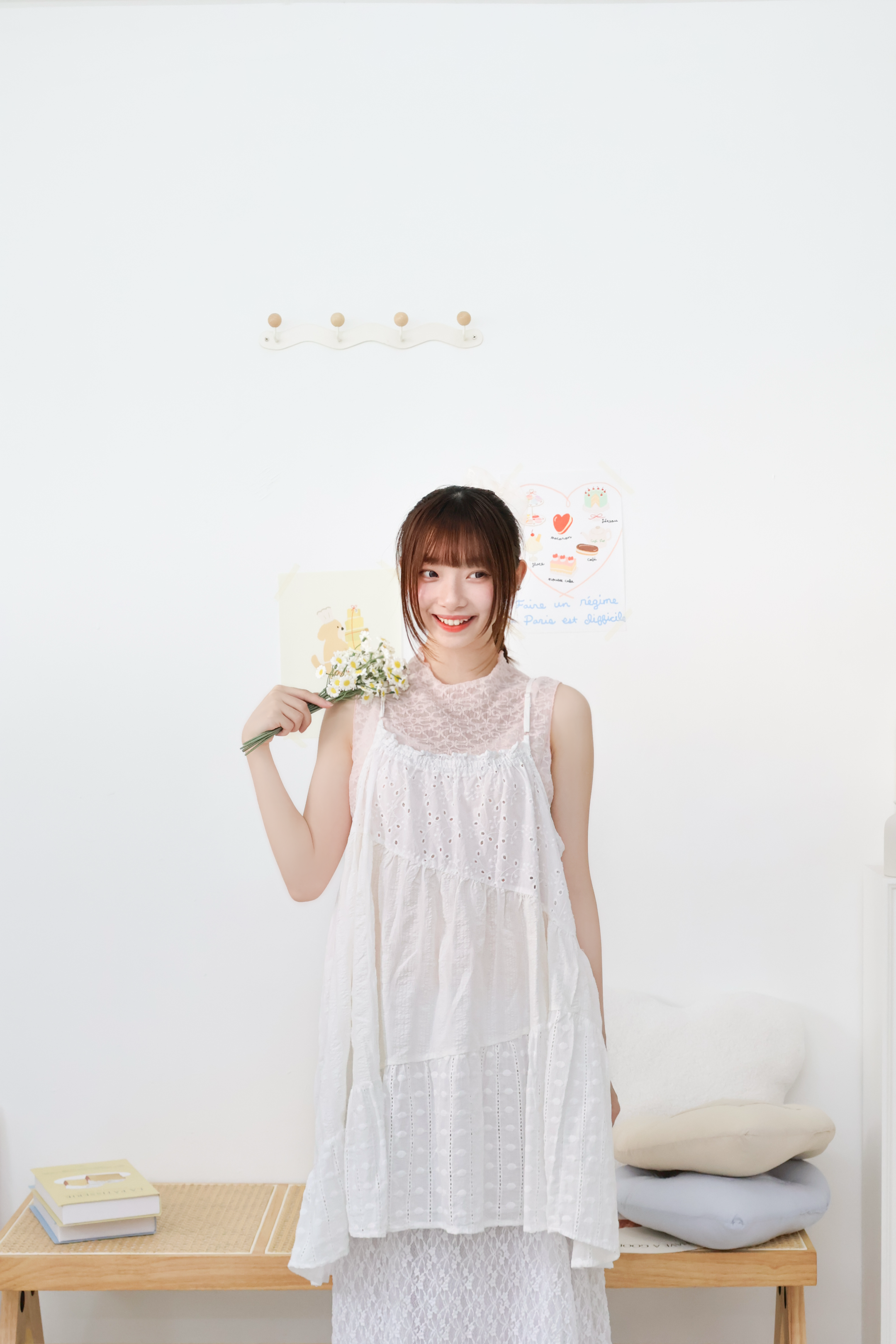 三層拼布！斜Ruffle吊帶背心 · 3色入