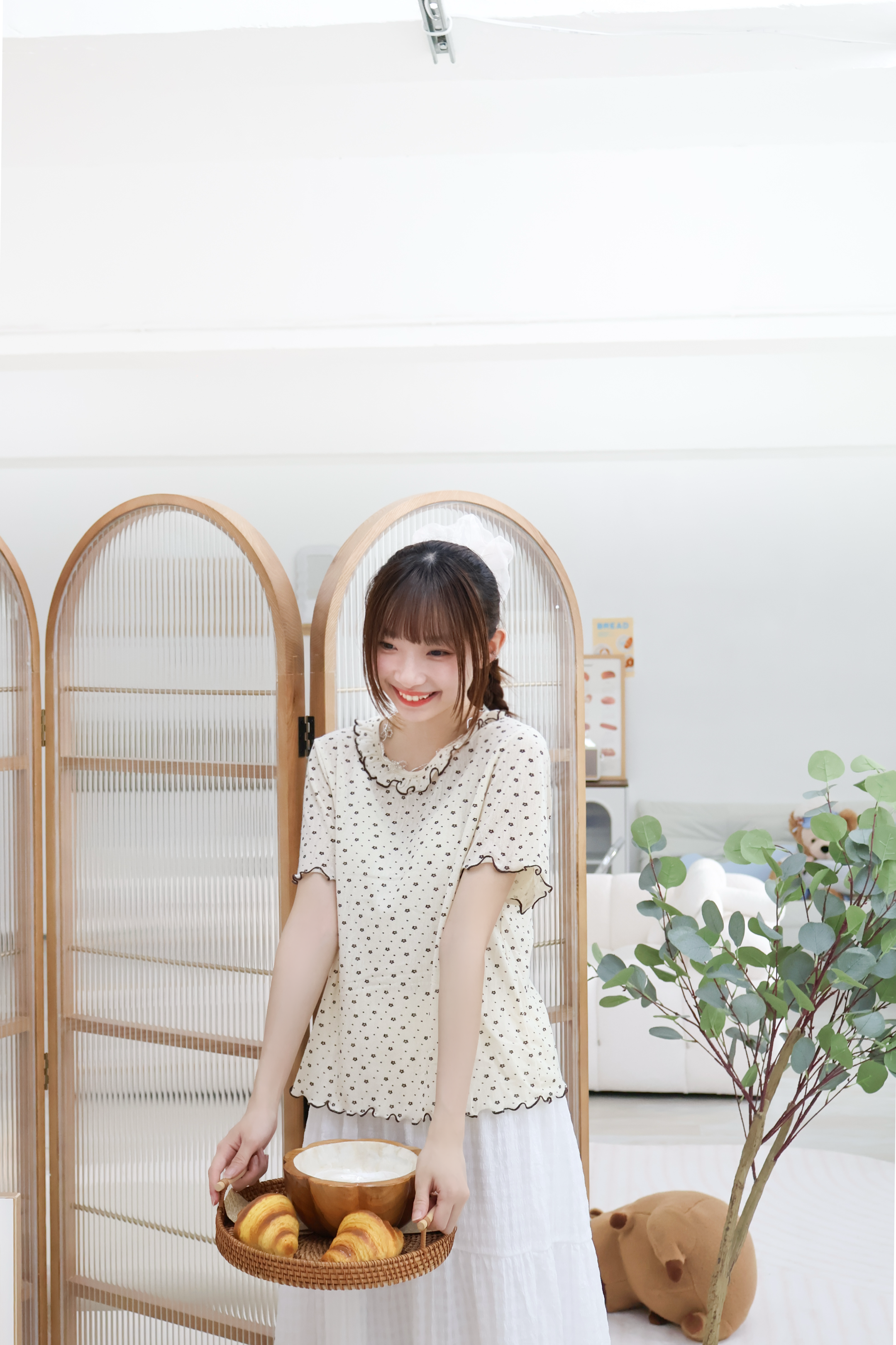 迷你Ruffle領碎花Top · 2色入
