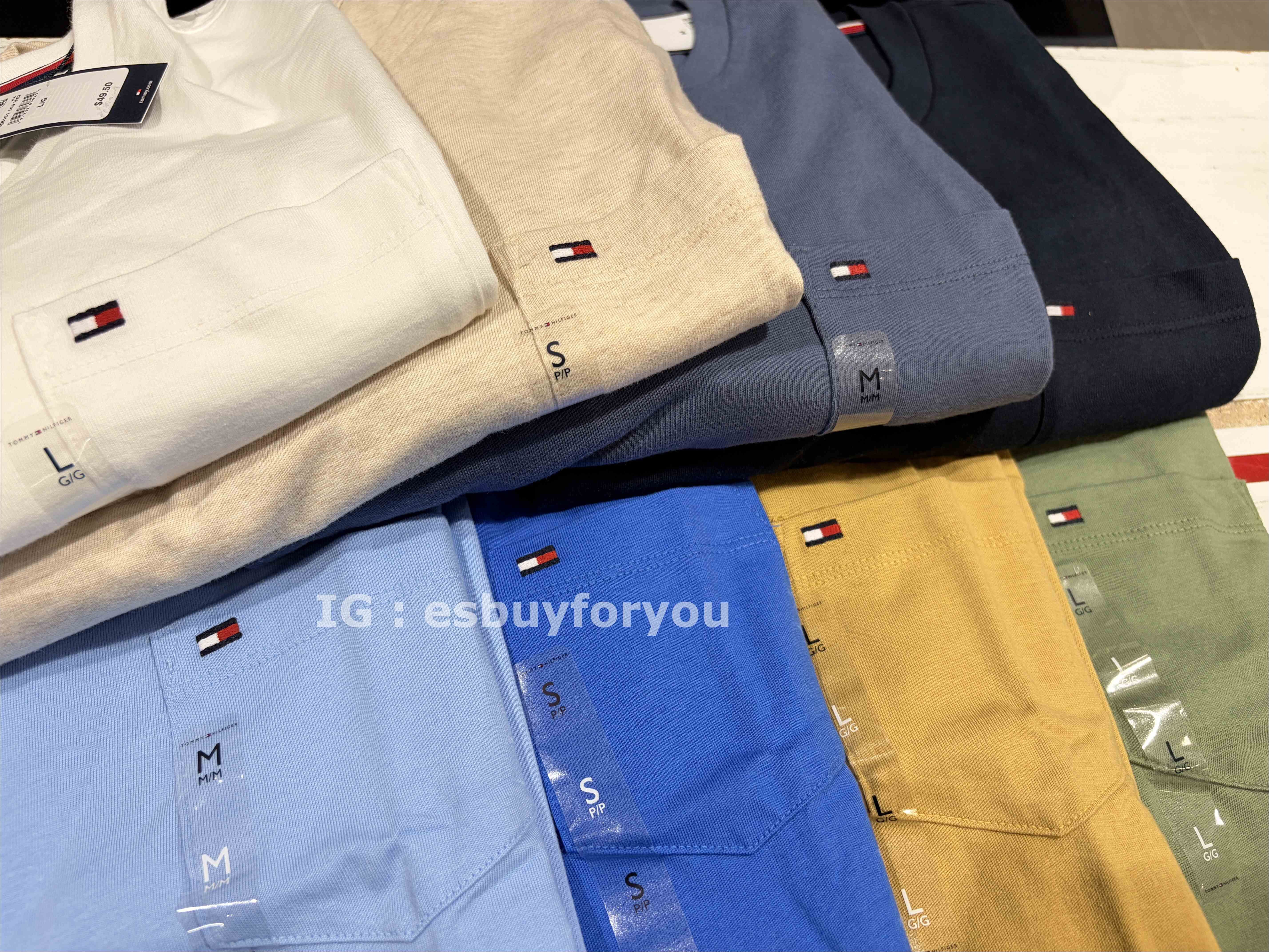 TOMMY 男大人 經典款 小口袋 素面 短TEE (8色)