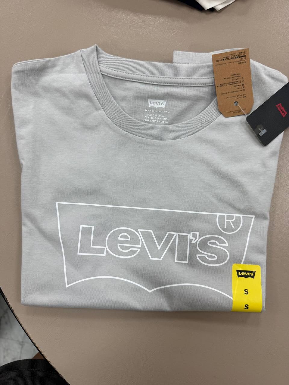 [TW] CW LEVI'S LIGHT GREY WOMEN'S ROUND NECK SHORT SLEEVE TOP, 154434-LIGHT GREY (TCW65)