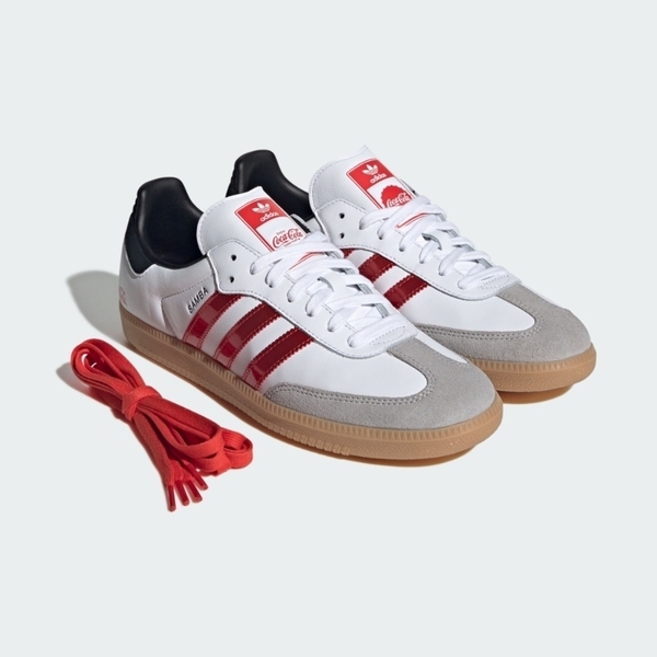 Adidas 愛迪達 Samba OG Coca-Cola KH6879 男女 休閒鞋 復古 皮革 流行 白 可樂