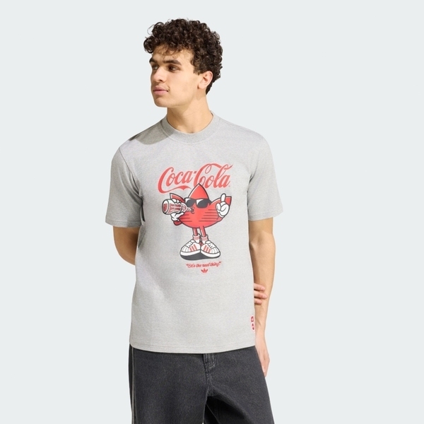 Adidas 愛迪達 Cc Treffie Tee KY2107 男女 T恤 運動上衣 休閒短袖 灰 亞版 可口可樂