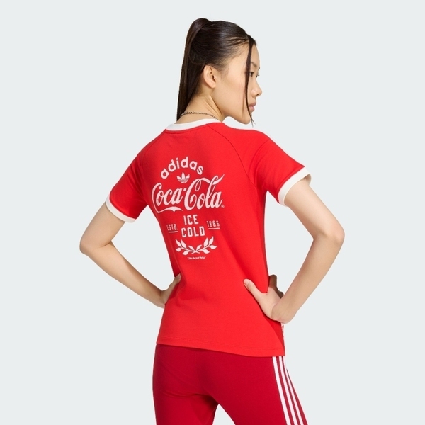 Adidas 愛迪達 3s Tee KY7558 女 T恤 運動上衣 休閒短袖 紅 亞版 可口可樂