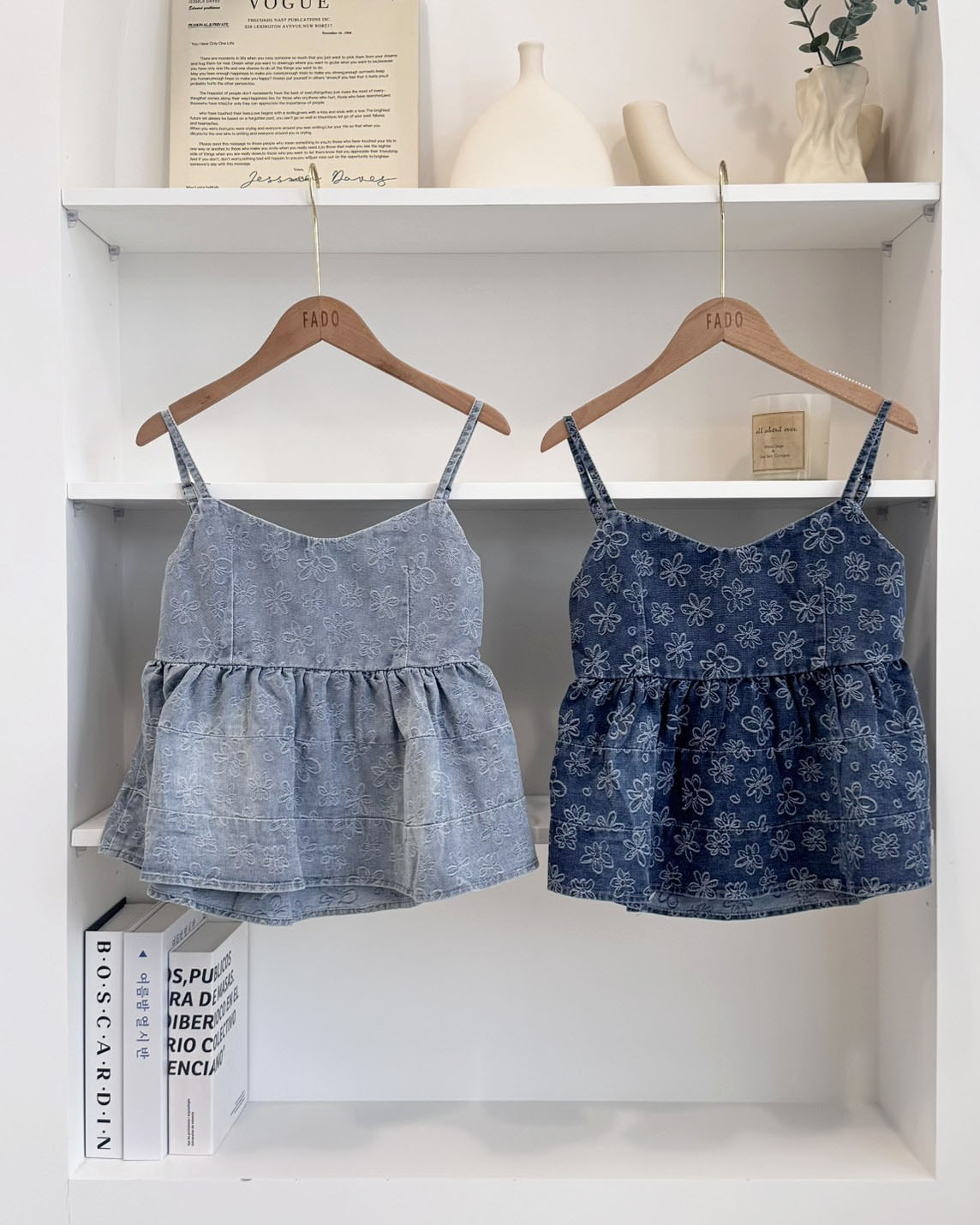法朵Fado shop｜滿版花花刺繡牛仔背心 150B002 兩色