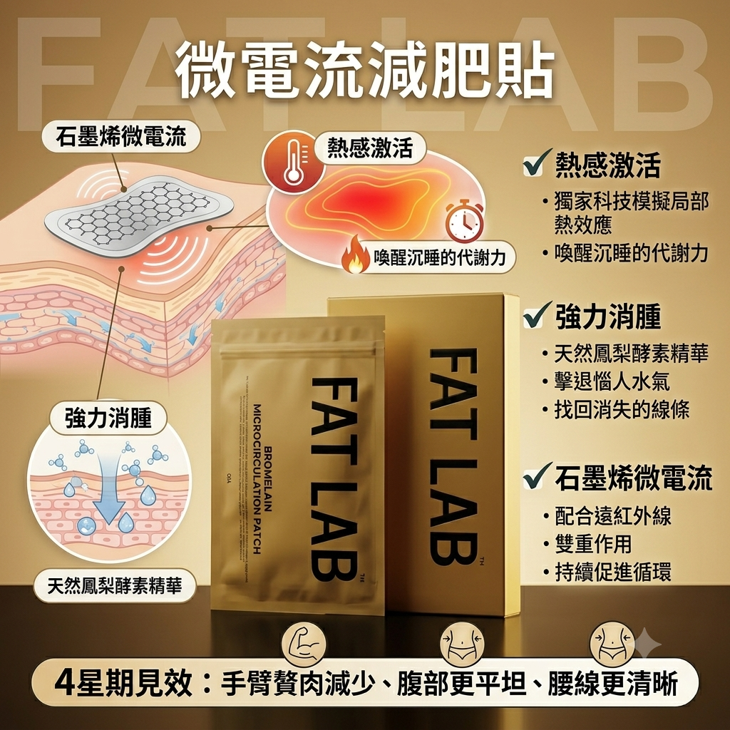預訂6月下旬到【FAT LAB 微電流減肥貼 (一盒8片)】