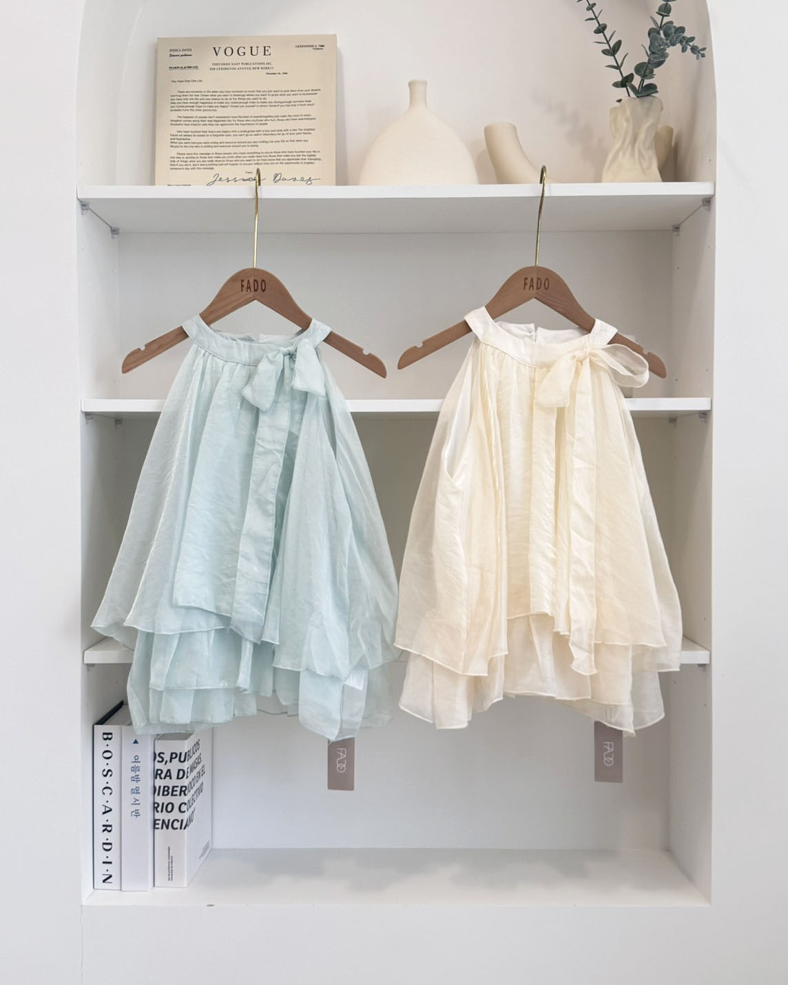 法朵Fado shop｜仙氣降臨🧚‍♀️微光蝴蝶結綁帶雙層澎澎上衣 0315015 兩色