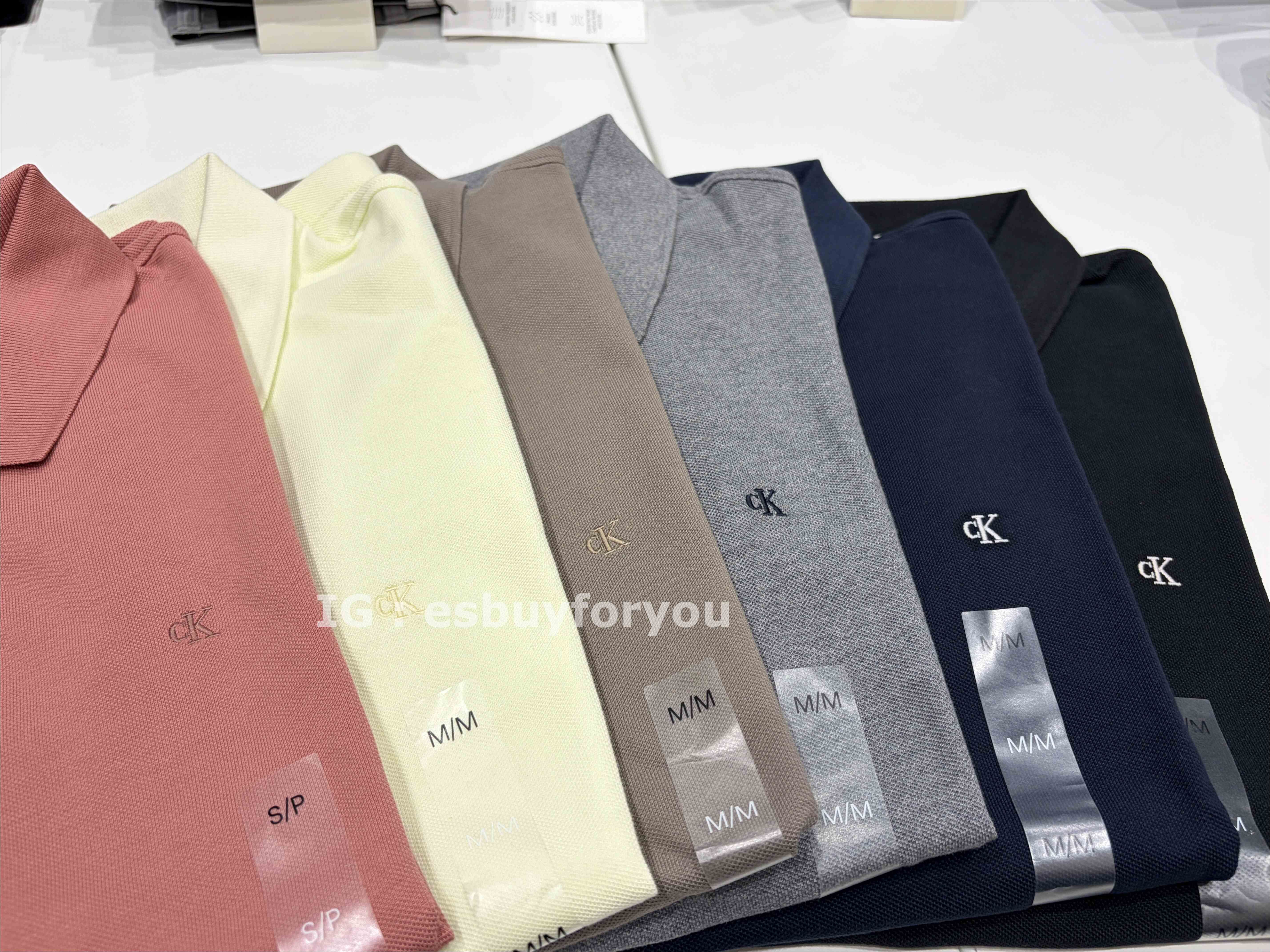 CK 男大人 刺繡小字 網眼材質 Polo衫 (6色)