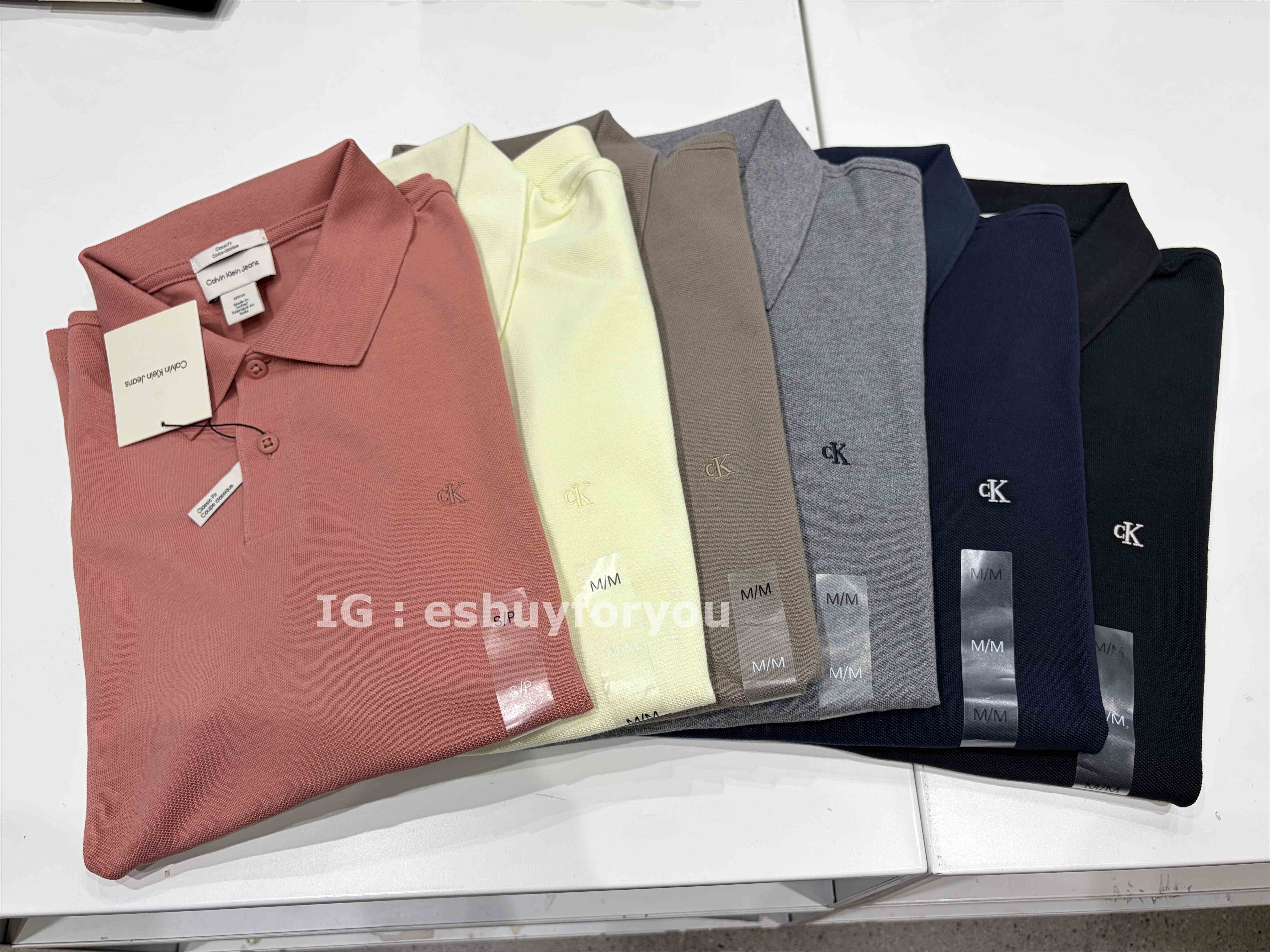CK 男大人 刺繡小字 網眼材質 Polo衫 (6色)