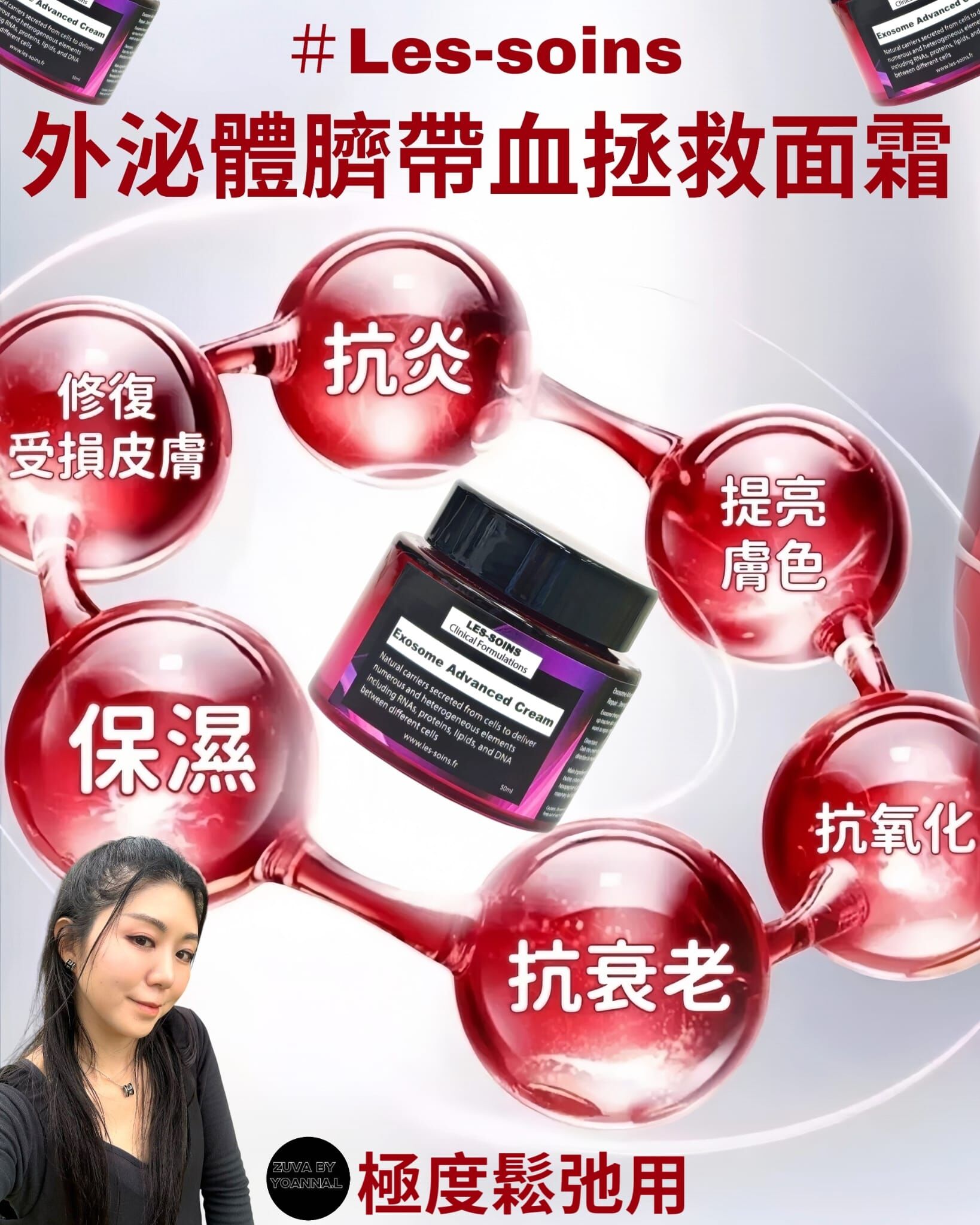 ( 刺激皮膚細胞再生 ) 日夜間  極度鬆弛用Les soins 外泌體臍帶血拯救面霜50g R420