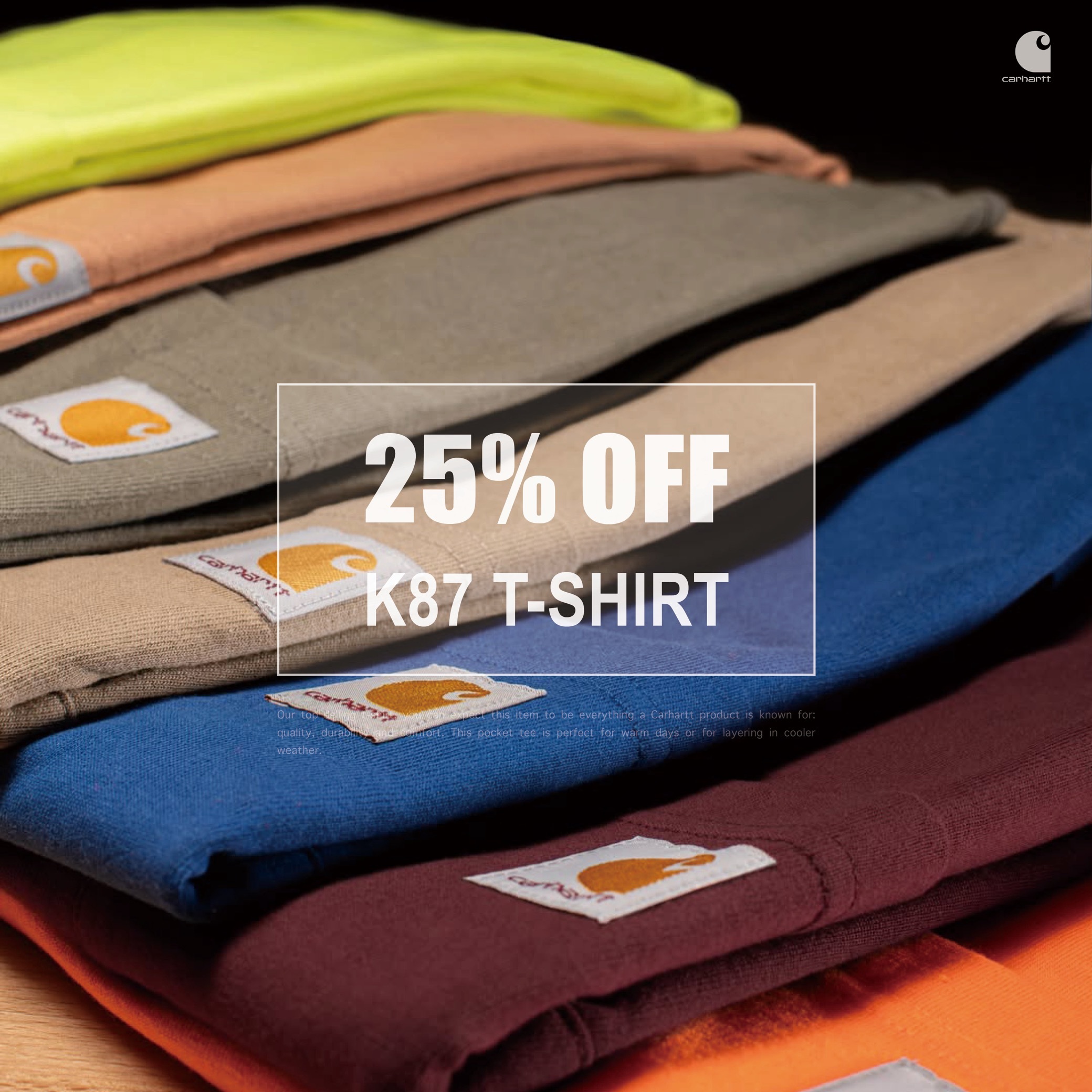 [ 予約限定 ]  CARHARTT® - 6.75oz Workwear T-Shirt . K87