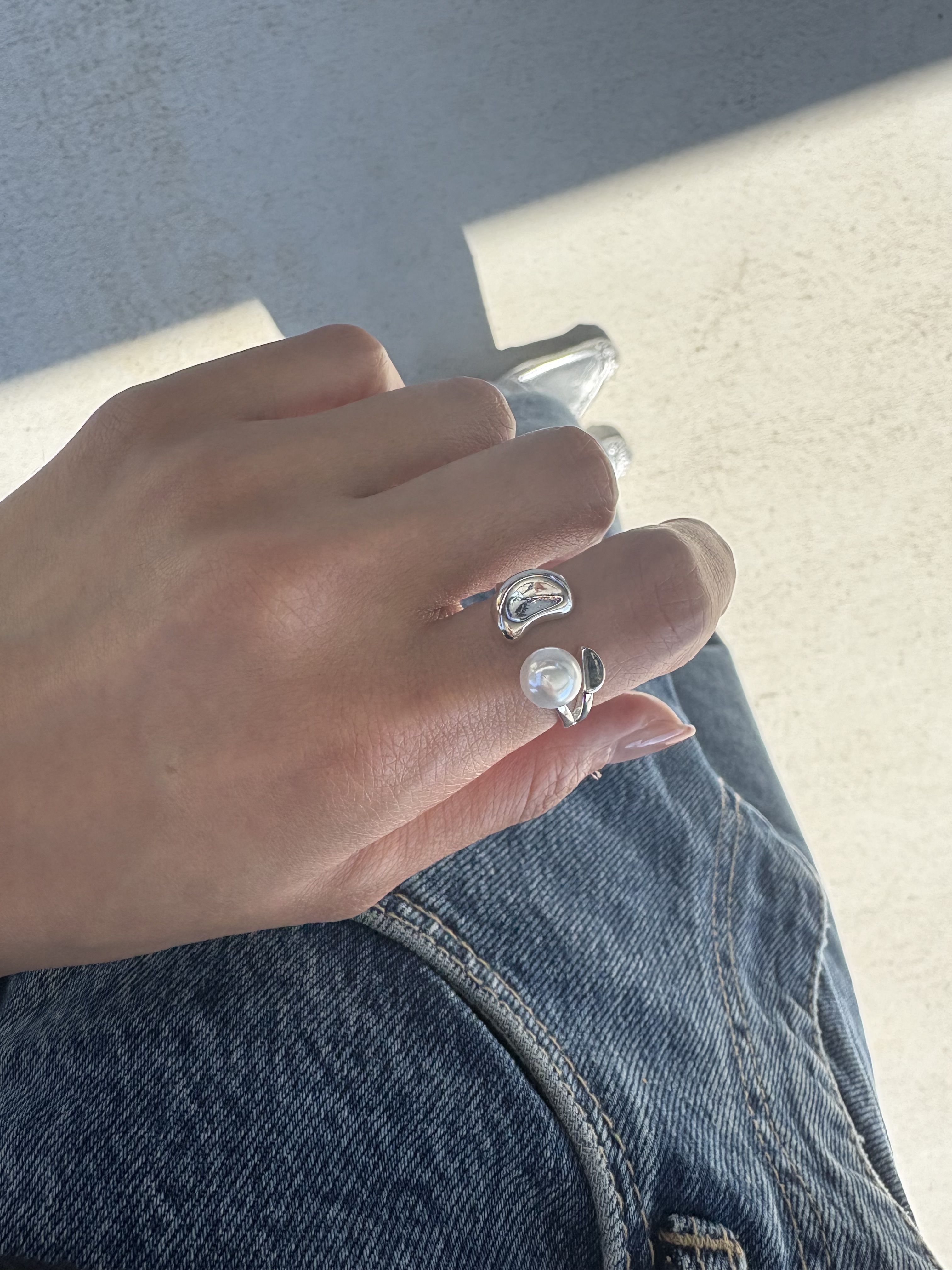 open pearl ring