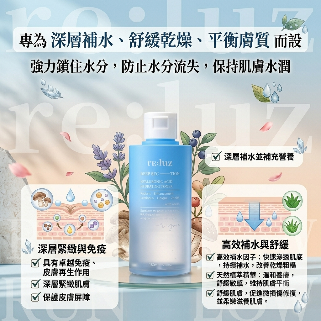 【RELUZ 深層補水爽膚水 150ML】