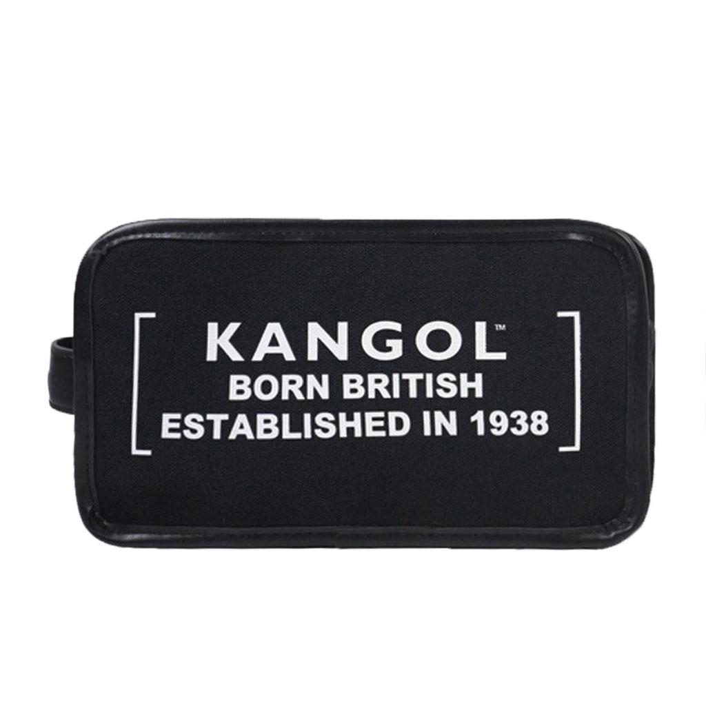 【KANGOL】帆布兩用隨身包 側背包｜輕巧收納 日常百搭-黑色 6225171020