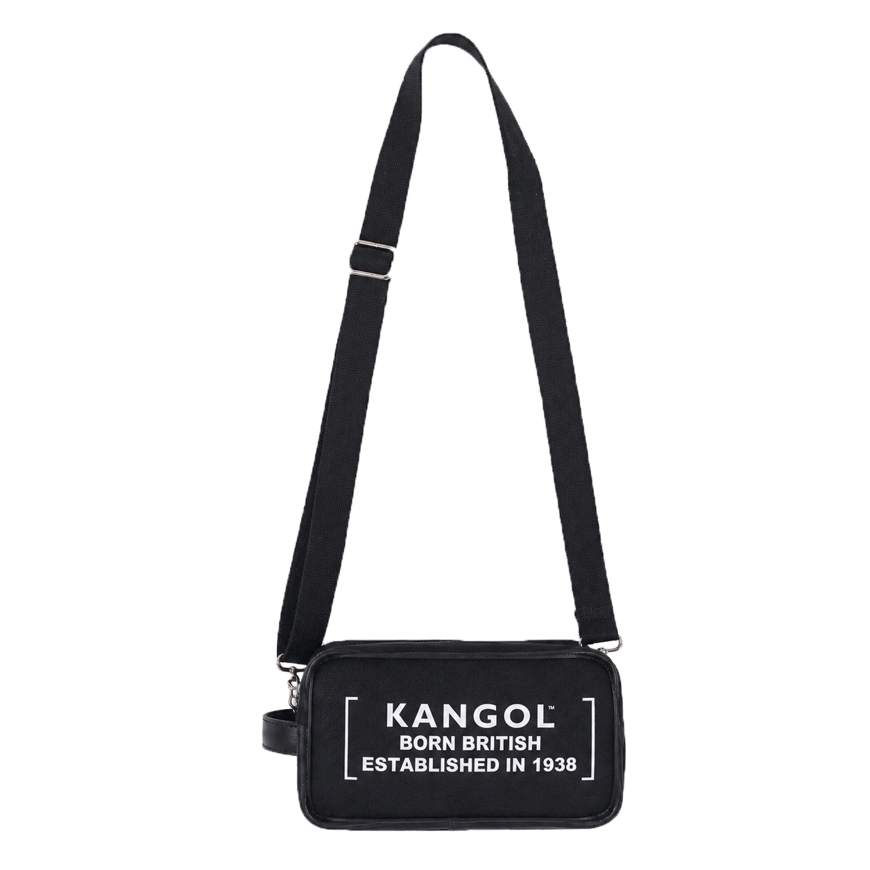 【KANGOL】帆布兩用隨身包 側背包｜輕巧收納 日常百搭-黑色 6225171020