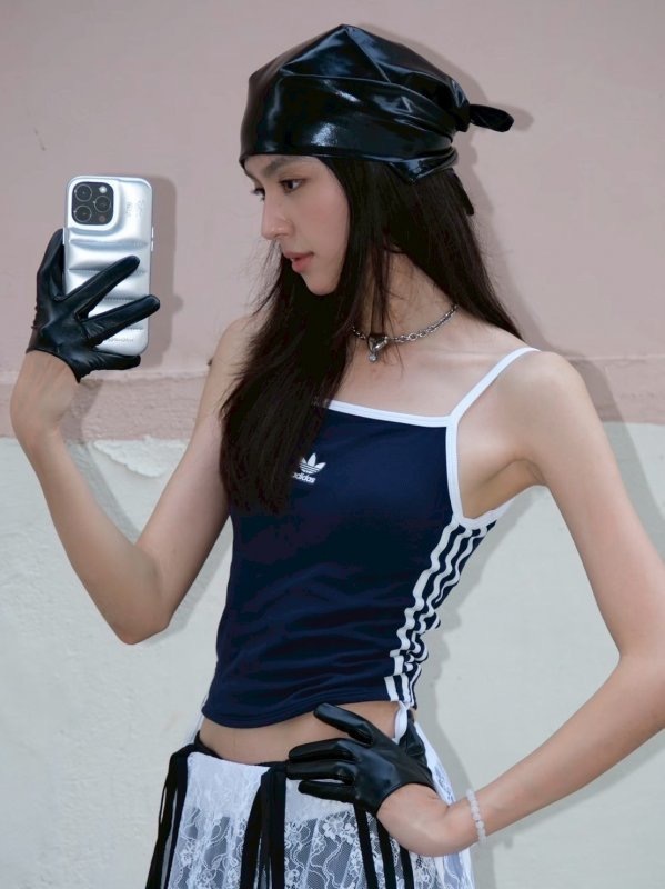 女款 ADIDAS ORIGINALS TOP 修身 抽繩 胸墊 細肩帶 三葉草 運動 吊帶 背心【KE3887】ADLP