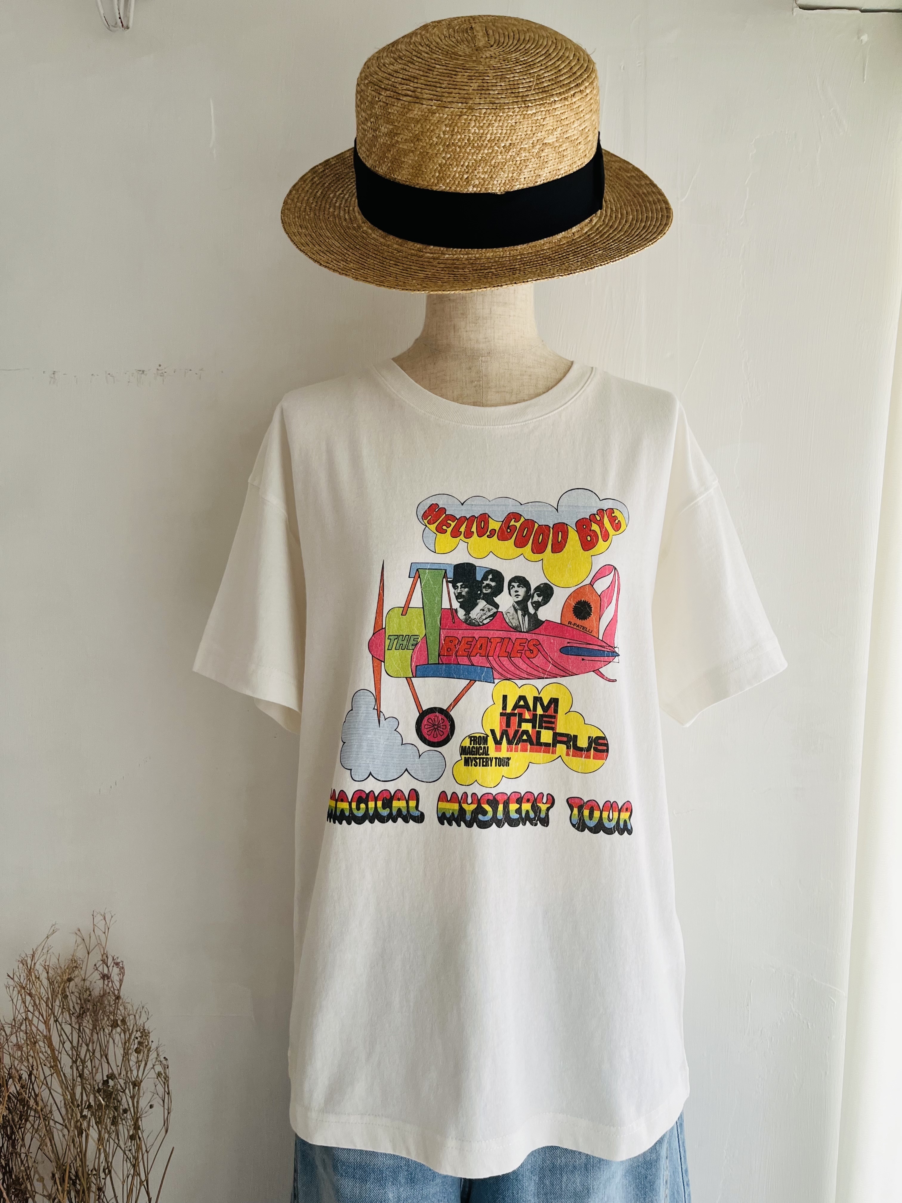 THE BEATLES米白色前後印花tee