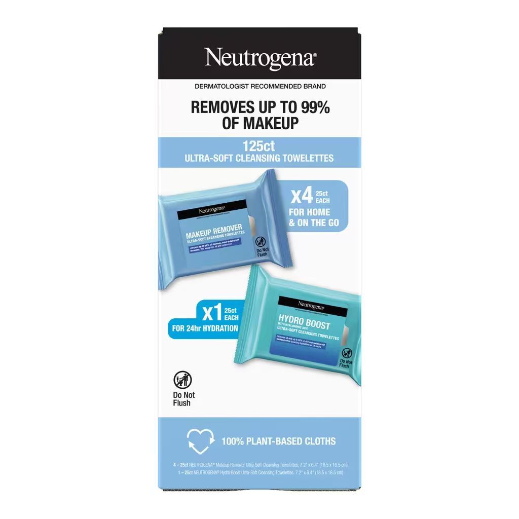 【預購】Neutrogena H061019 深層卸妝潔面濕紙巾 (125片裝)