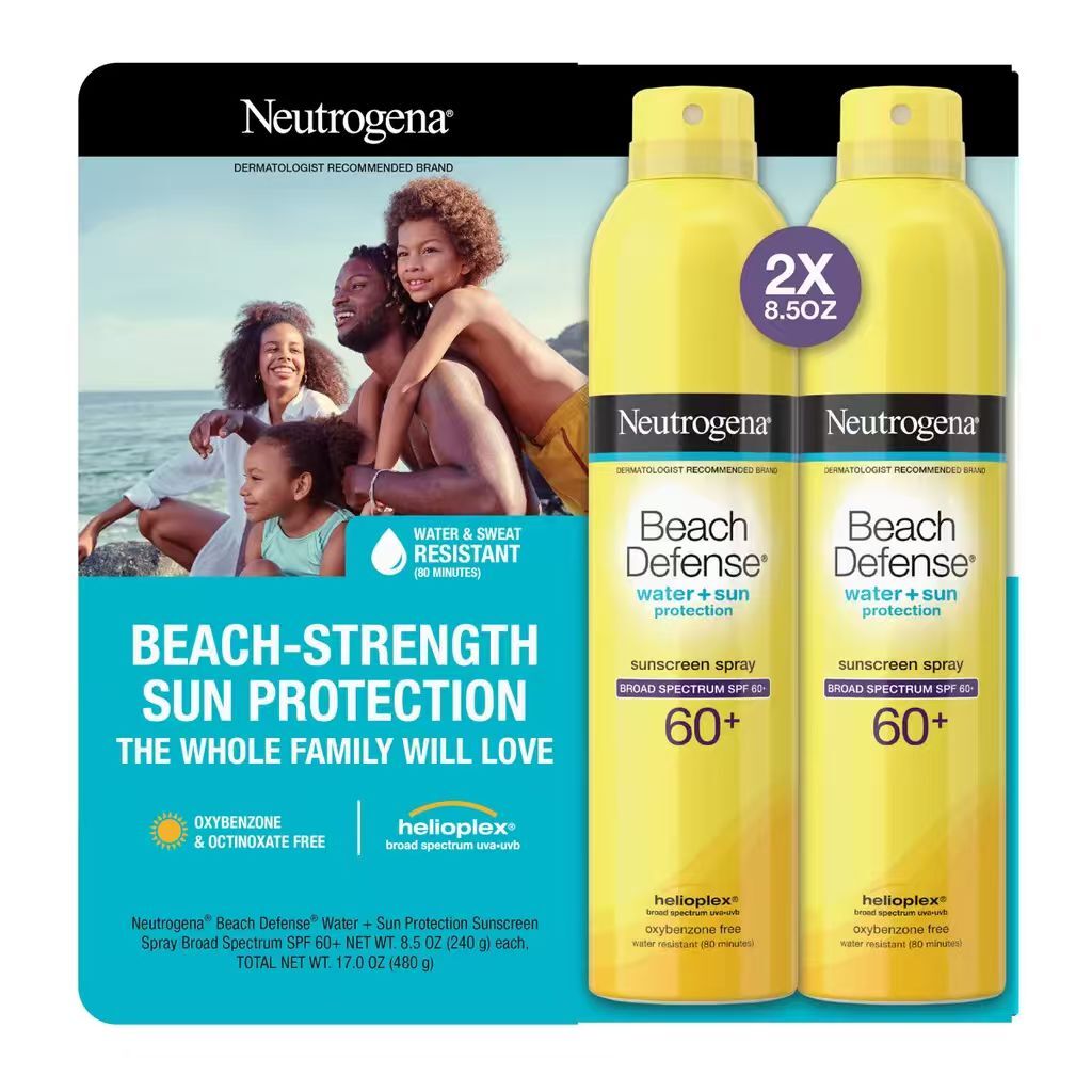 【預購】Neutrogena H061020 Beach Defense 高效防曬噴霧 SPF60+ (8.5oz × 2支裝)