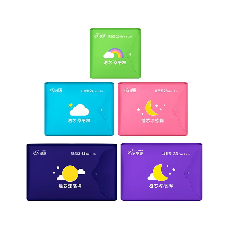 【ICON 愛康】透芯涼感棉-護墊15.5cm/日用24cm/夜用28cm/加長33cm/超長41cm