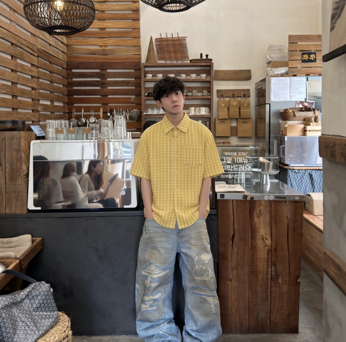Dickies 美式復古簡約撞色格子 DKU262NWH052-JD2