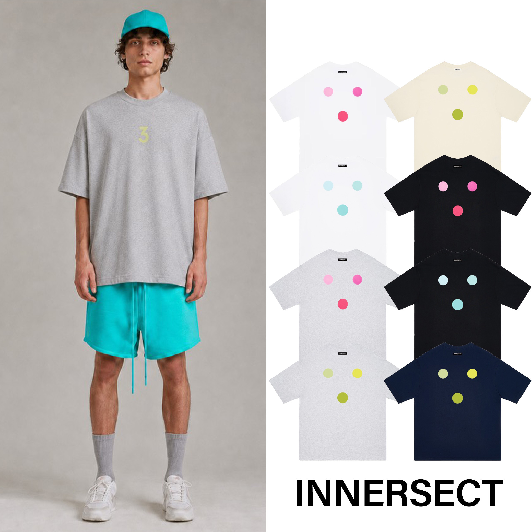 INNERSECT 三生萬物 字母 Logo 螢光 粉色 繽紛 三點 陳冠希 Clot FOG ESSENTIALS 26年新款 短袖 短Tee 男女休閒上衣 IN26H6DX031