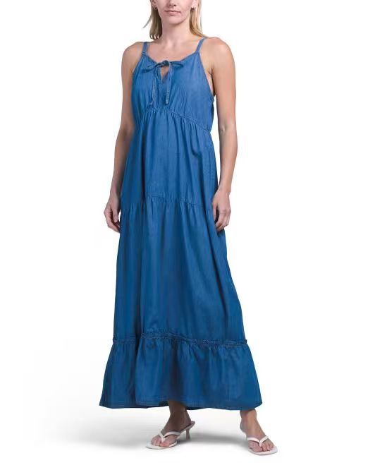 【預購】BEBE H061052 蛋糕裙擺牛仔連身裙