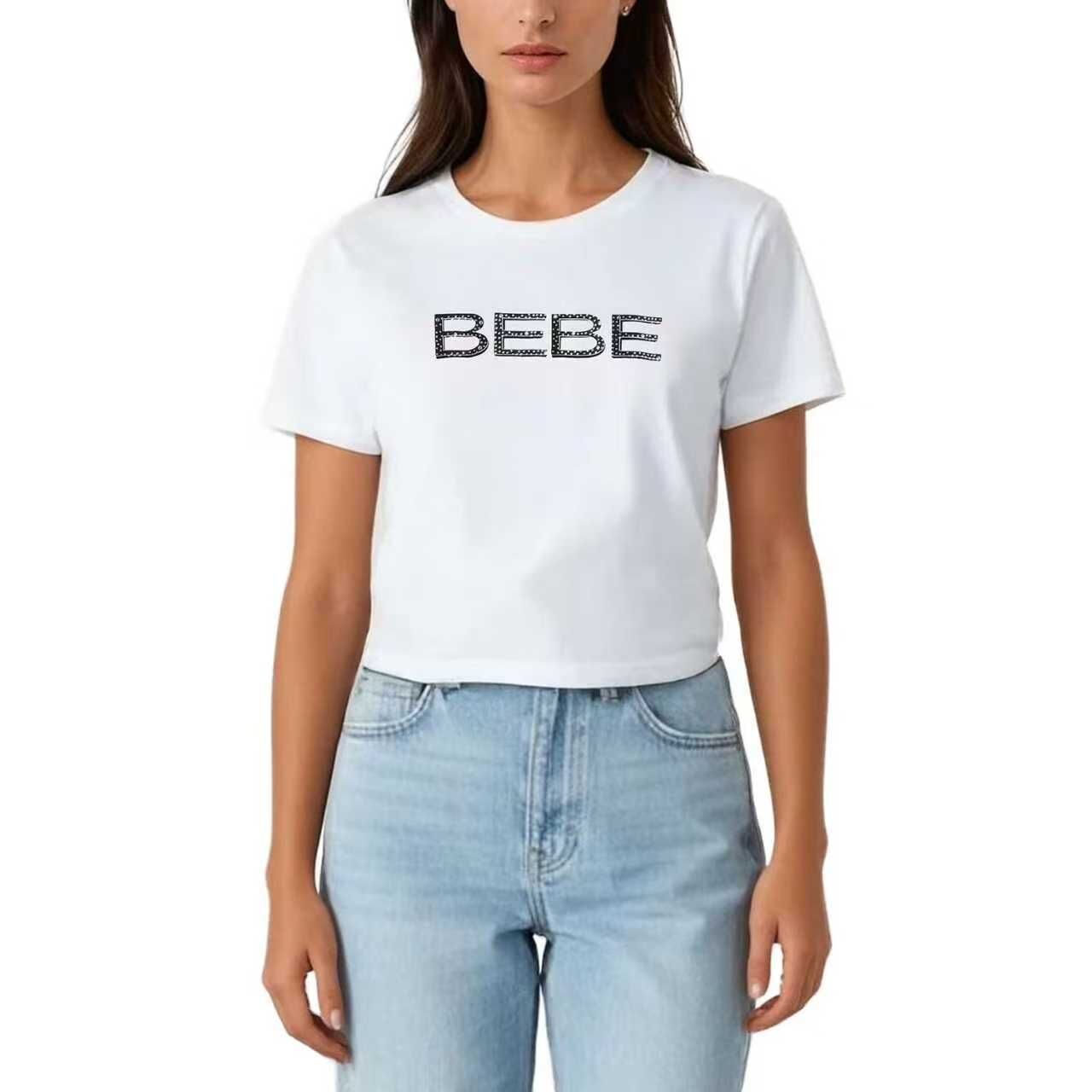 【預購】BEBE H061058 女裝閃石 Logo 短袖上衣