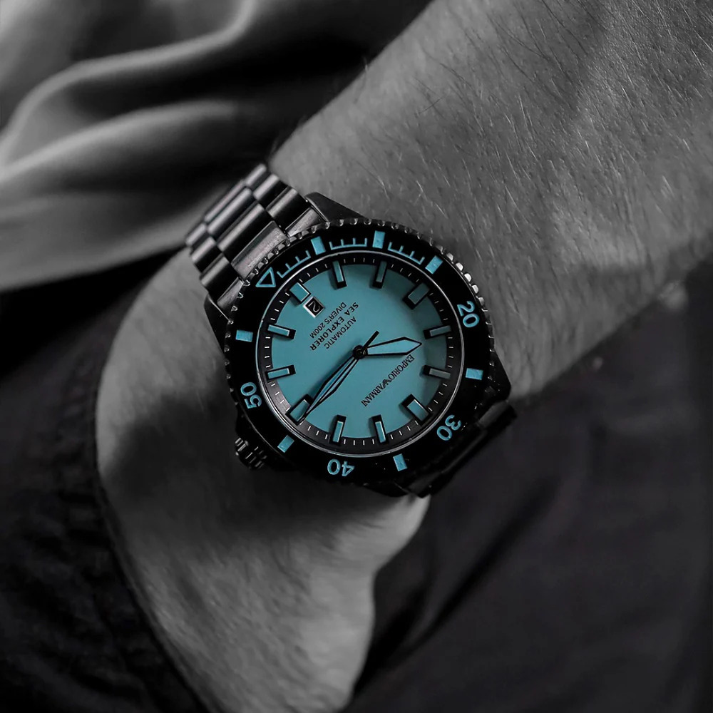 【Armani 亞曼尼】AR60084 紳士 200米防水 超強夜光 日期  機械 不鏽鋼 手錶