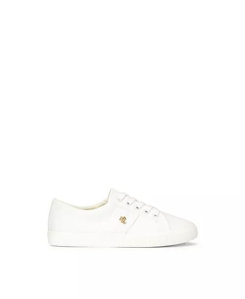 [USW] LAUREN RALPH LAUREN WHITE WOMEN'S JANSON II LACE-UP SNEAKERS, UZZ363 (UZZ363)