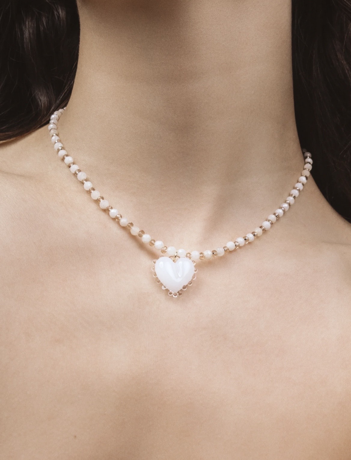 Petite A - Mini White Kardia Necklace