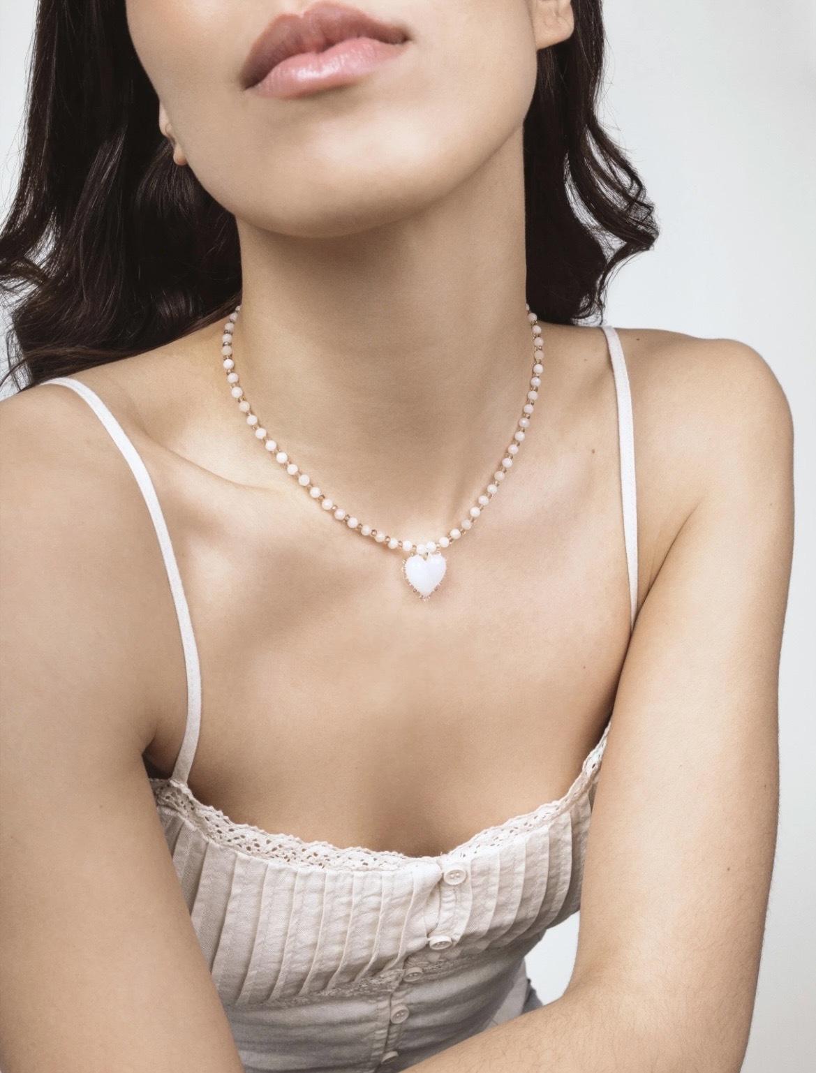 Petite A - Mini White Kardia Necklace