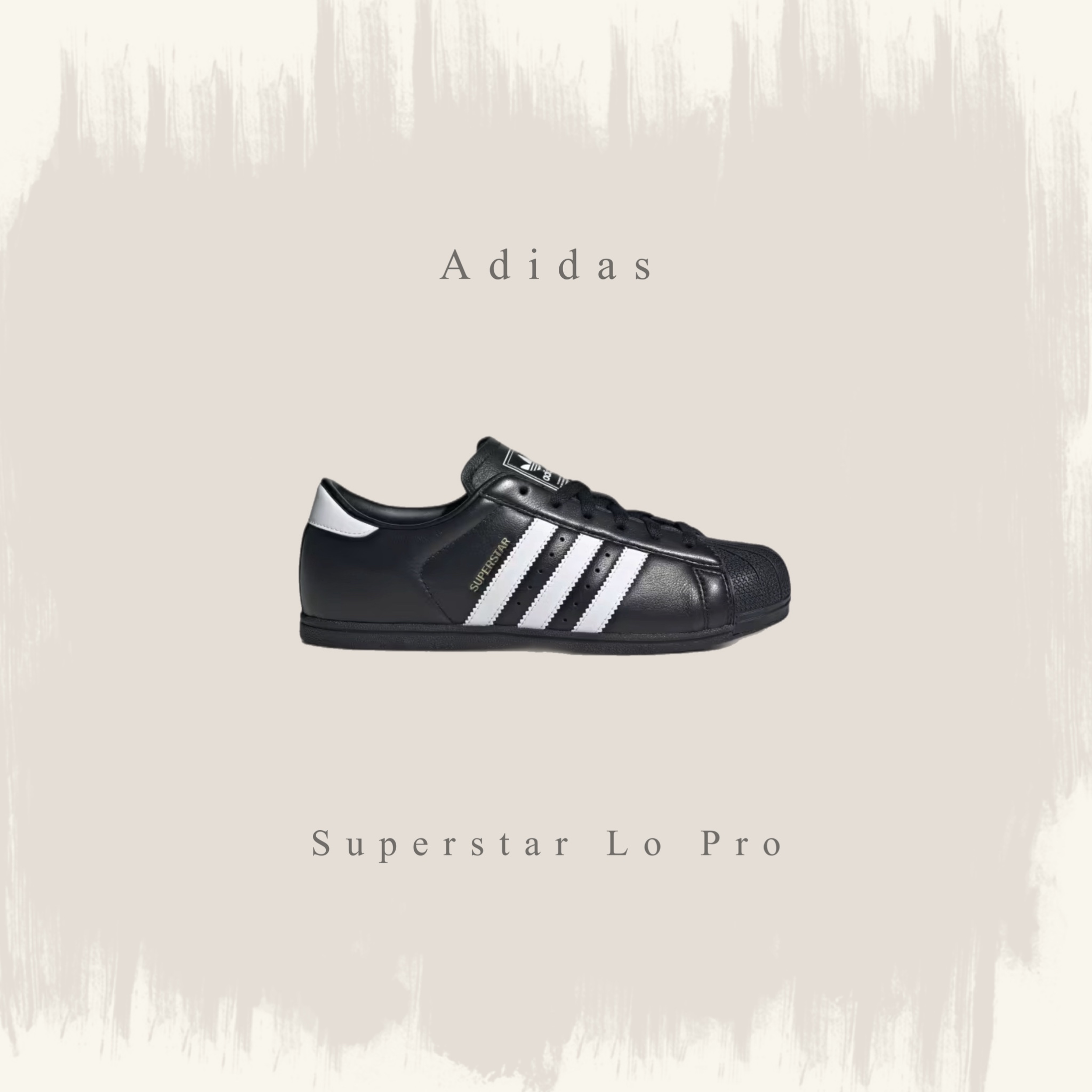 ADIDAS ORIGINALS SUPERSTAR LO PRO 全黑 白線 貝殼鞋 薄底 女鞋 KI6824