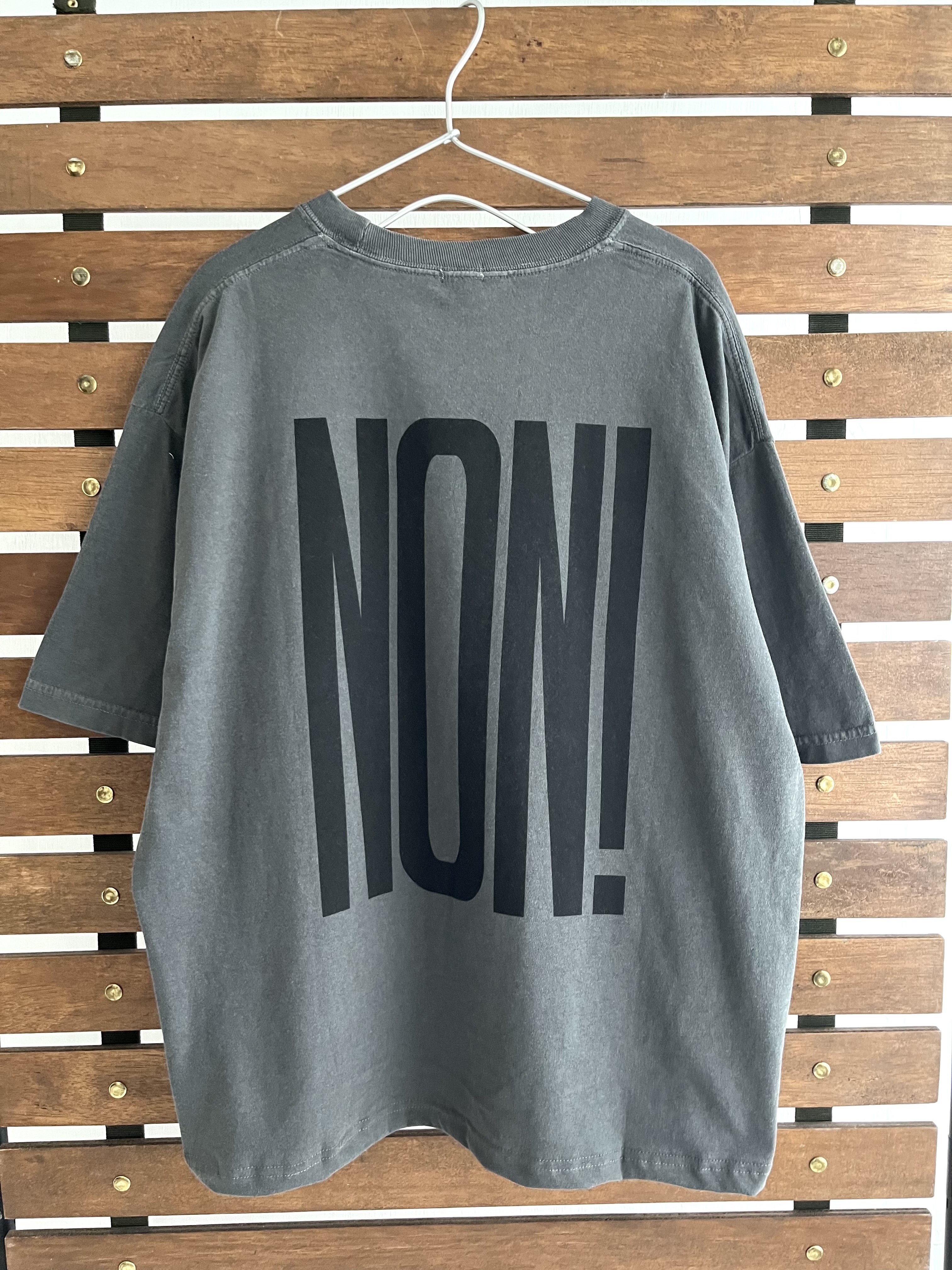 ichi炭灰色前後印字tee