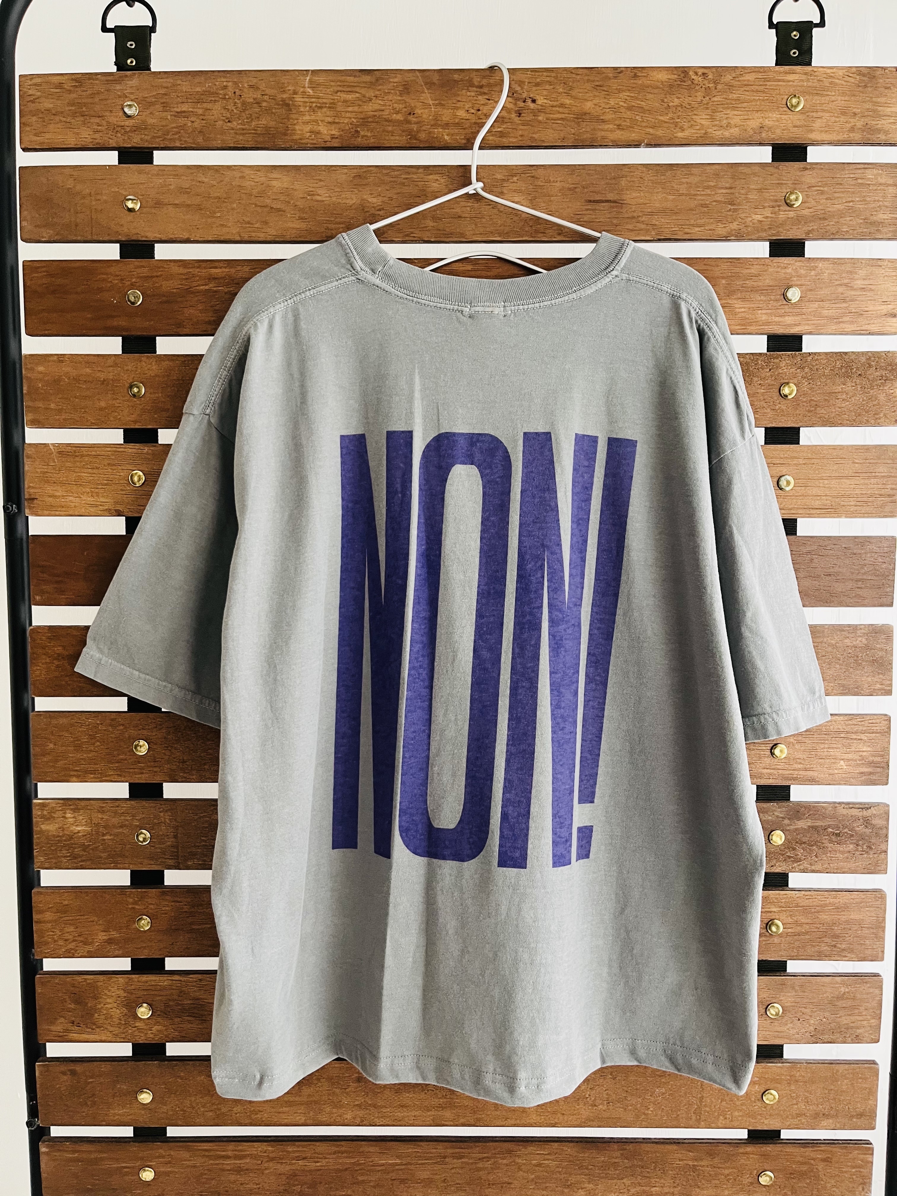 ichi灰色前後印字tee