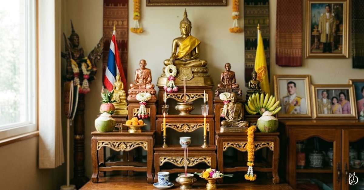 按照泰國的傳統,是絕對不能跟佛擺在一起的,必須另外設一張矮桌、單獨供奉,講究的就是「凡聖有別」。帕亞普里薩能跟佛同桌,光是這一點,祂陰牌的嫌疑就已經洗清了大半。