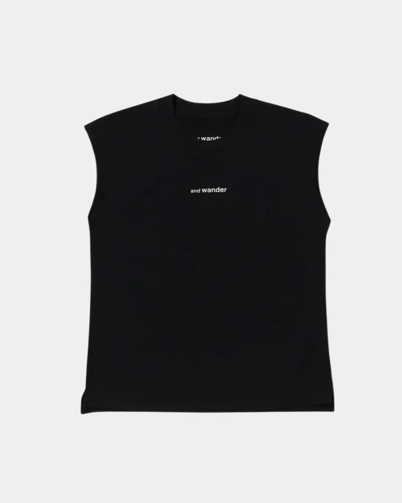 and wander｜Dry Mesh Tank Top "Black"
