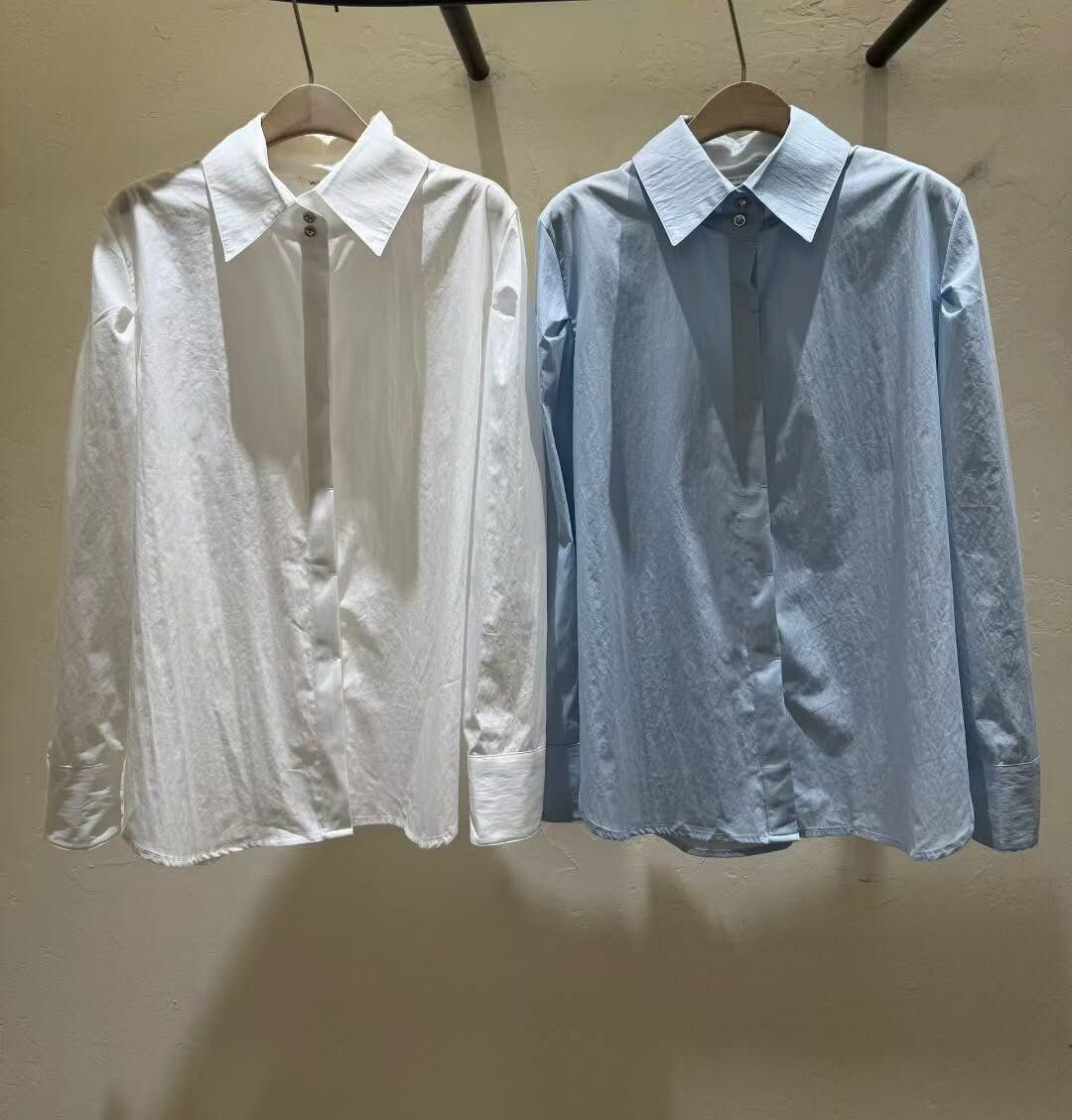 雲朵白百搭質感造型釦襯衫